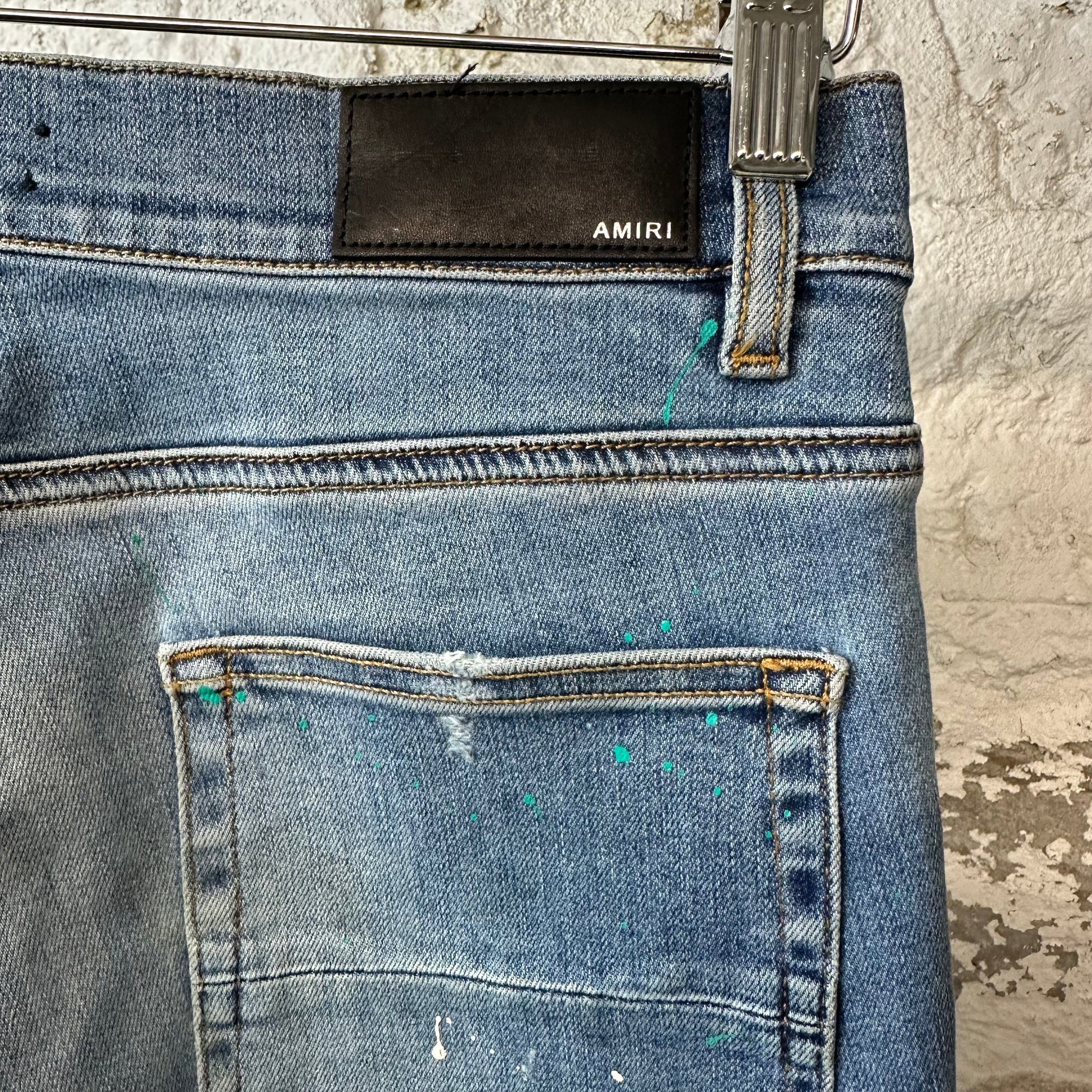 Amiri Amiri Knee Hole Paint Splatter Blue Denim Jeans Sz 32 Size US 32 / EU 48 - 4 Thumbnail