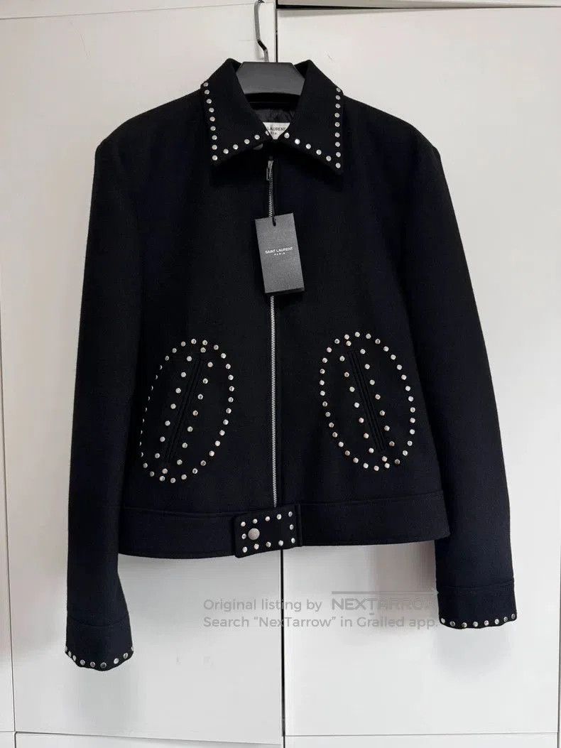 Saint Laurent Paris Saint Laurent Studded Collar Wool Jacket. Size US M / EU 48-50 / 2 - 2 Thumbnail