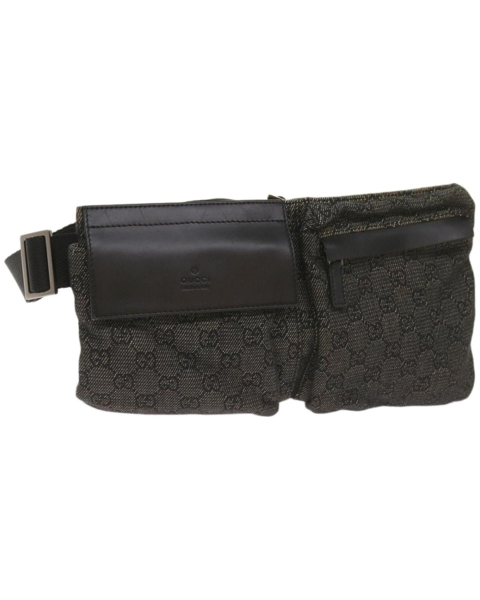 image of Gucci Sophisticated GG Canvas Shoulder Bag By Italian Craftsmen in Black, Women's