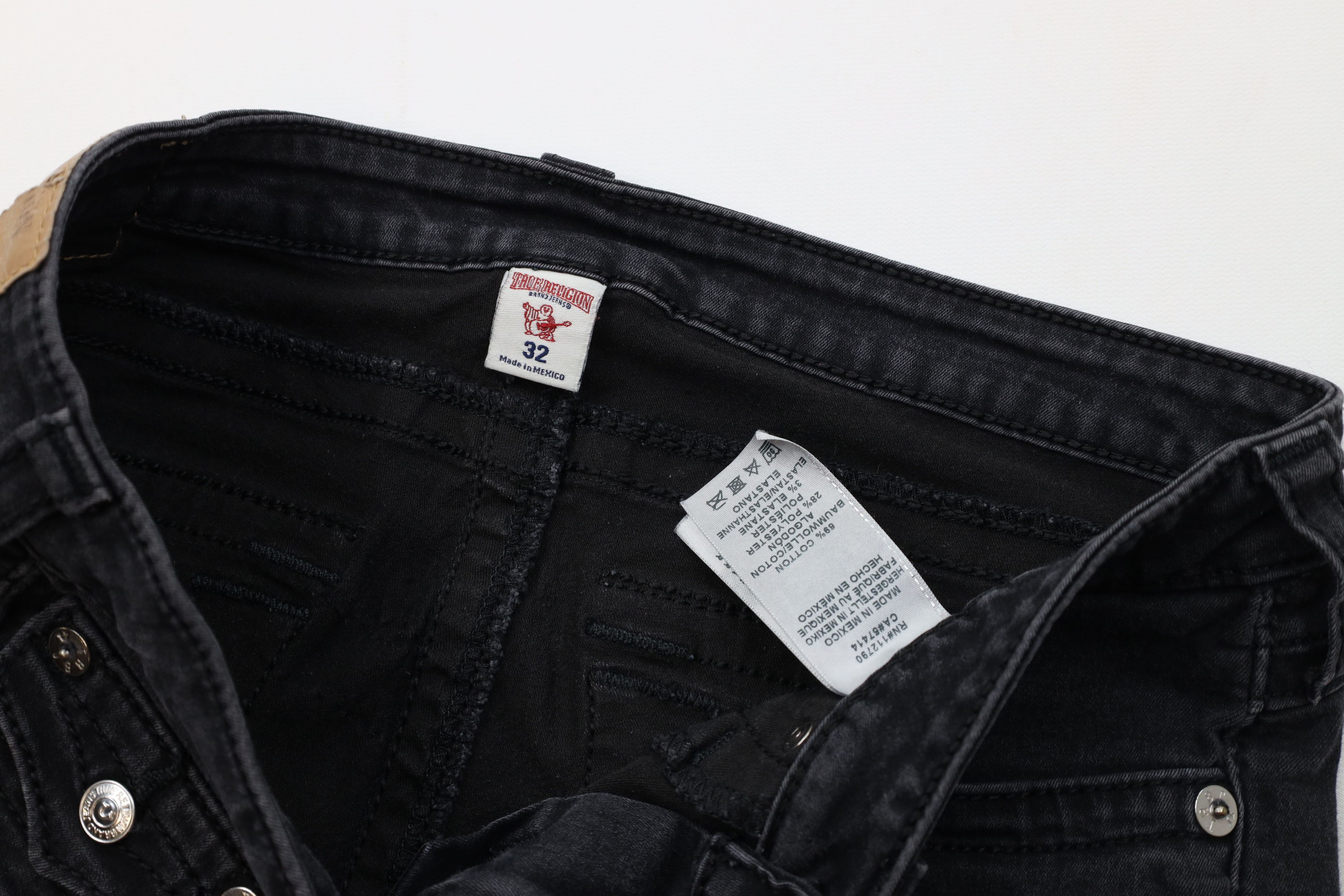 True Religion True Religion Stretch Skinny Leg Flap Denim Jeans Black Size 32" / US 10 / IT 46 - 8 Thumbnail