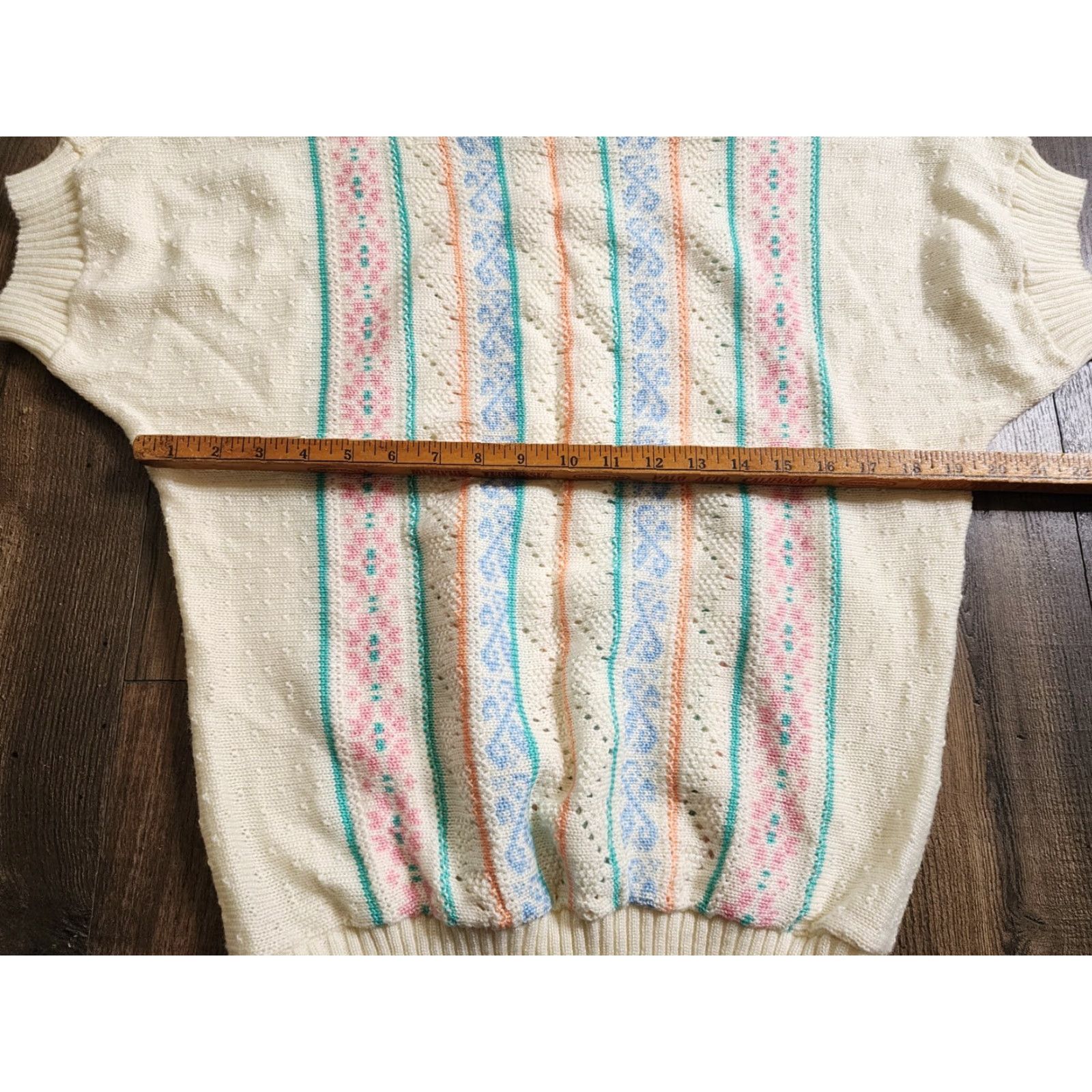 Vintage Vintage Womens M Pastel Cottagecore Short Sleeve Sweater Shirt Size M / US 6-8 / IT 42-44 - 3 Thumbnail