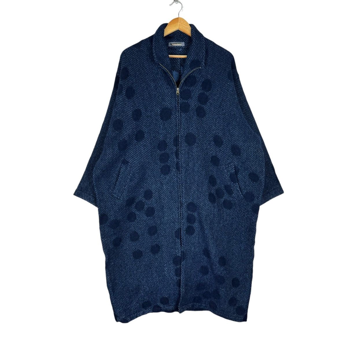 Indigo × Issey Miyake × Vintage 🌟80s ISSEY MIYAKE FW1986 BLANKET WOOL LONG JACKET Size M / US 6-8 / IT 42-44 - 1 Thumbnail