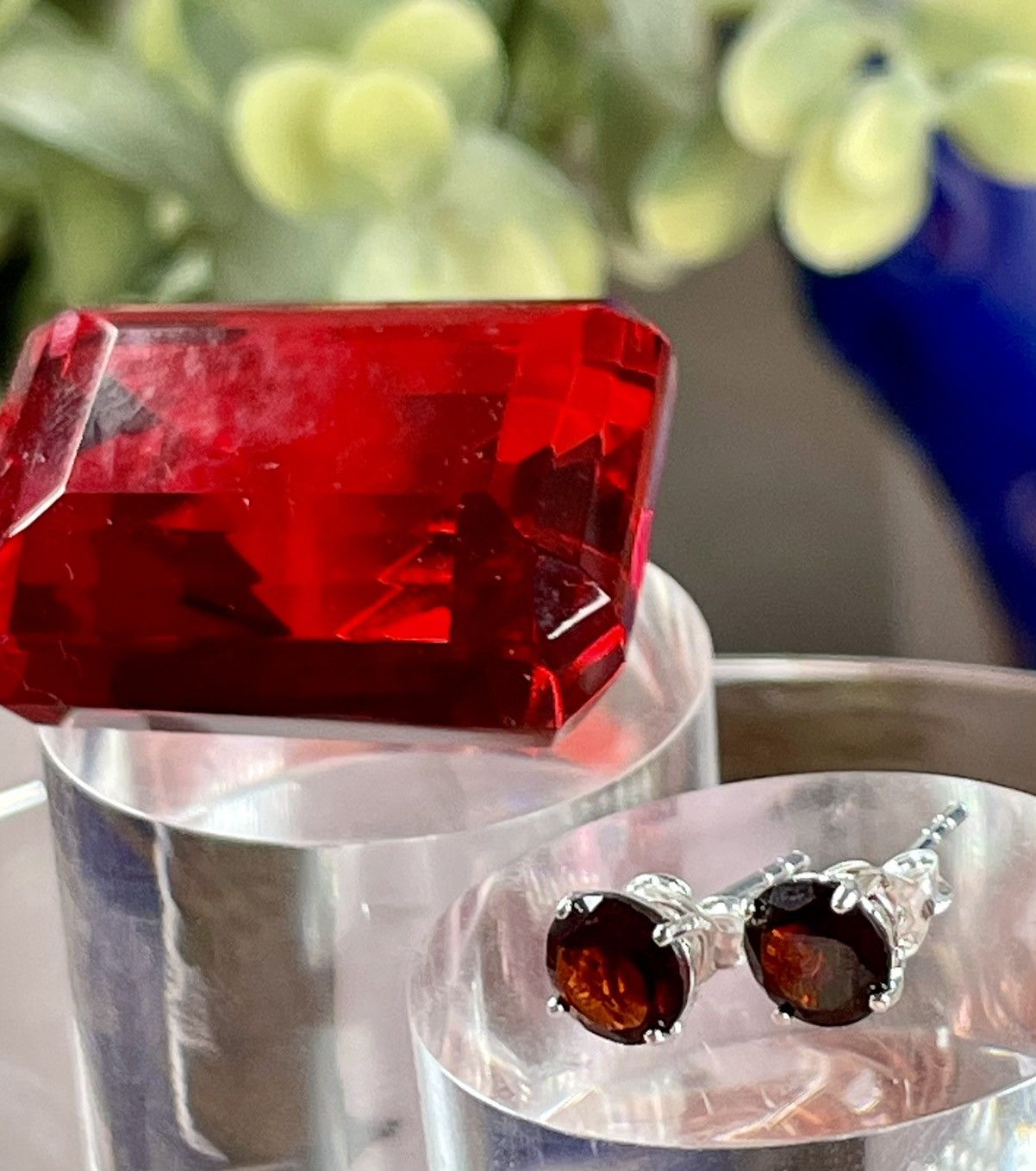 Other Genuine 2CT GARNET EARRINGS. Silver 925 Size ONE SIZE - 2 Thumbnail