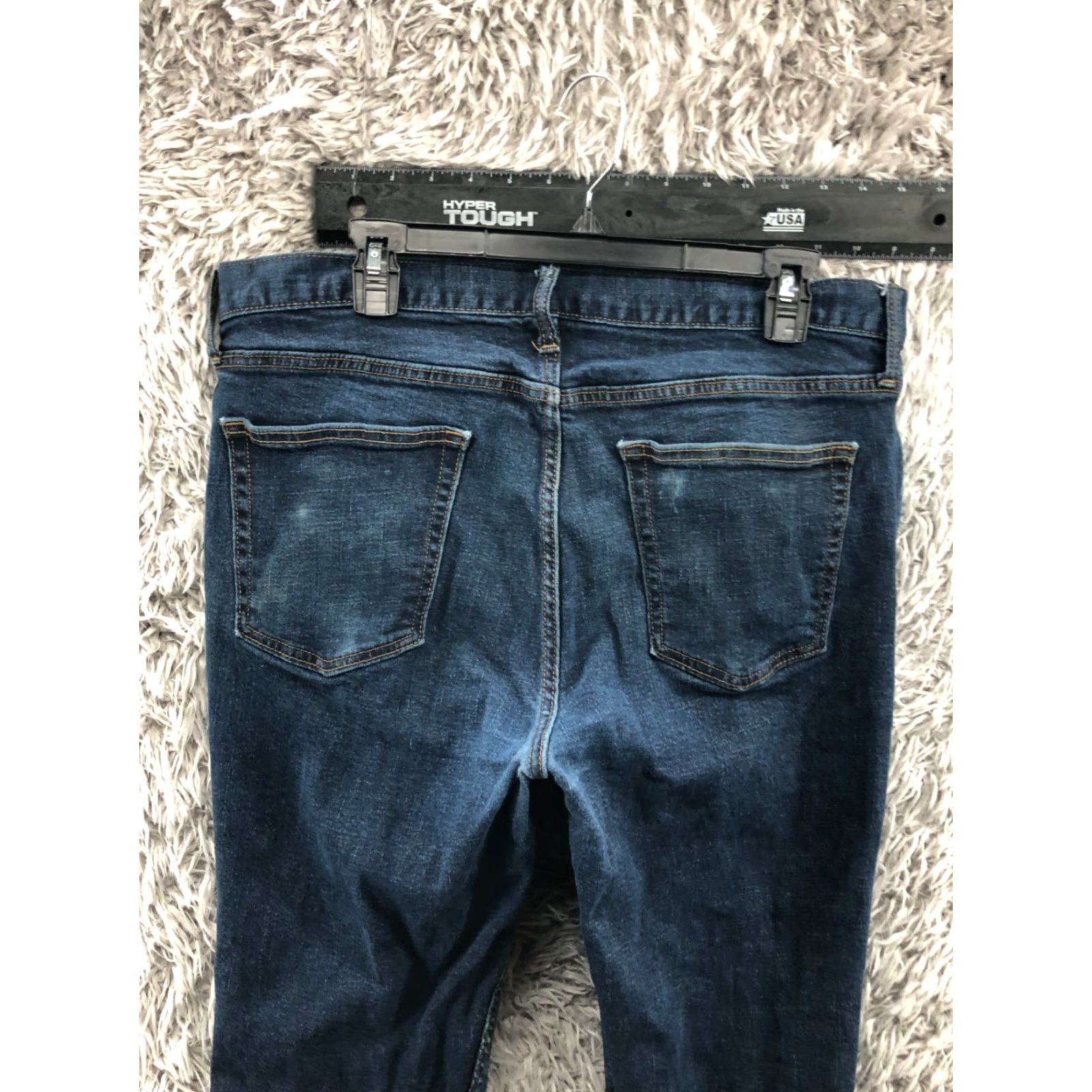Old Navy Old Navy Slim Straight Jeans Mens 36x32 Blue Dark Wash Denim 5-Pocket Straight Slim Waist 36 Mens Jeans Size US 36 / EU 52 - 6 Thumbnail