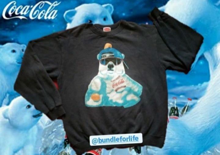 Coca Cola Vintage VTG 90s Coke Coca Cola Polar Bear sweatshirt 🍻 Size US L / EU 52-54 / 3 - 1 Thumbnail