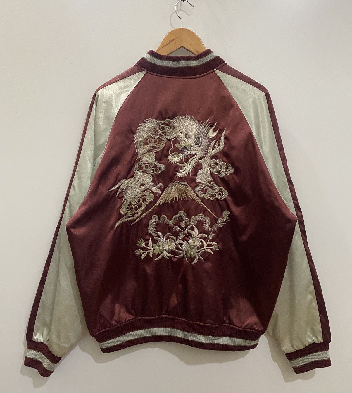 Japanese Brand Sukajan Japanese Jacket Satin Dragon and Fuji Size US XL / EU 56 / 4 - 4 Thumbnail