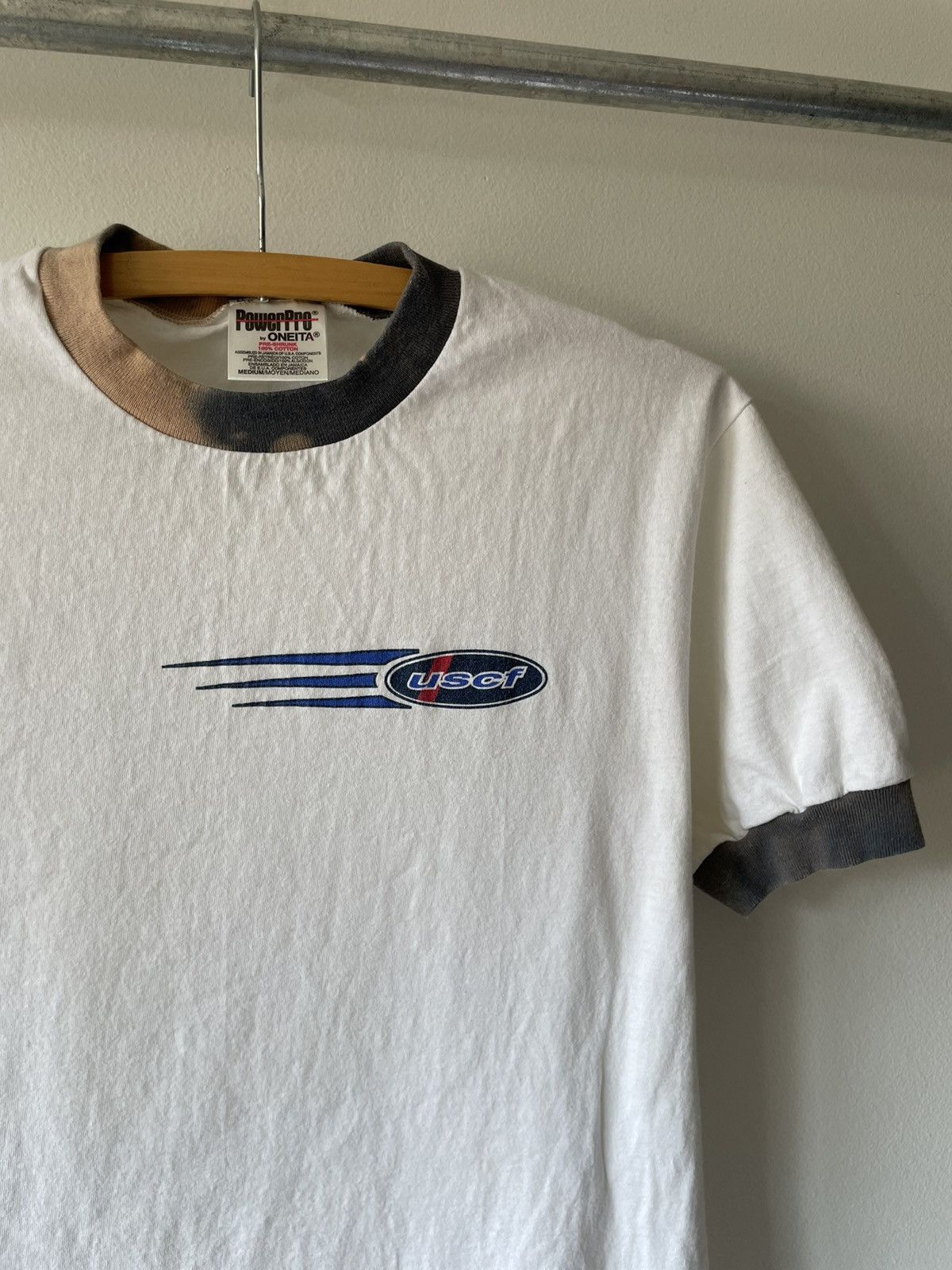 Vintage Vintage 90s USCF Cycling Ringer Bleached tee Size US M / EU 48-50 / 2 - 2 Thumbnail