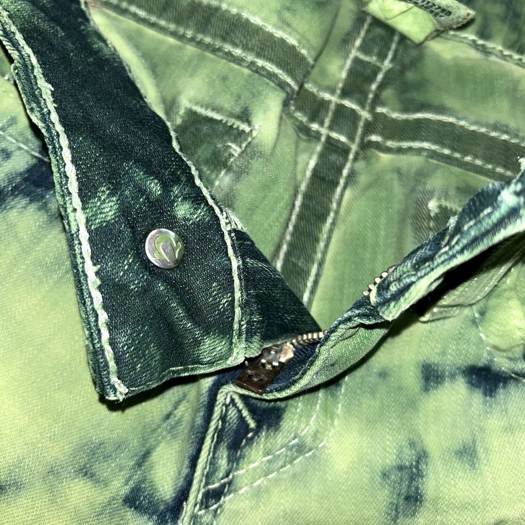 True Religion VINTAGE True Religion Stella Jeans Denim Womens 28x33 USA Green Tie Dye Acid Washed Size 28" / US 6 / IT 42 - 5 Thumbnail