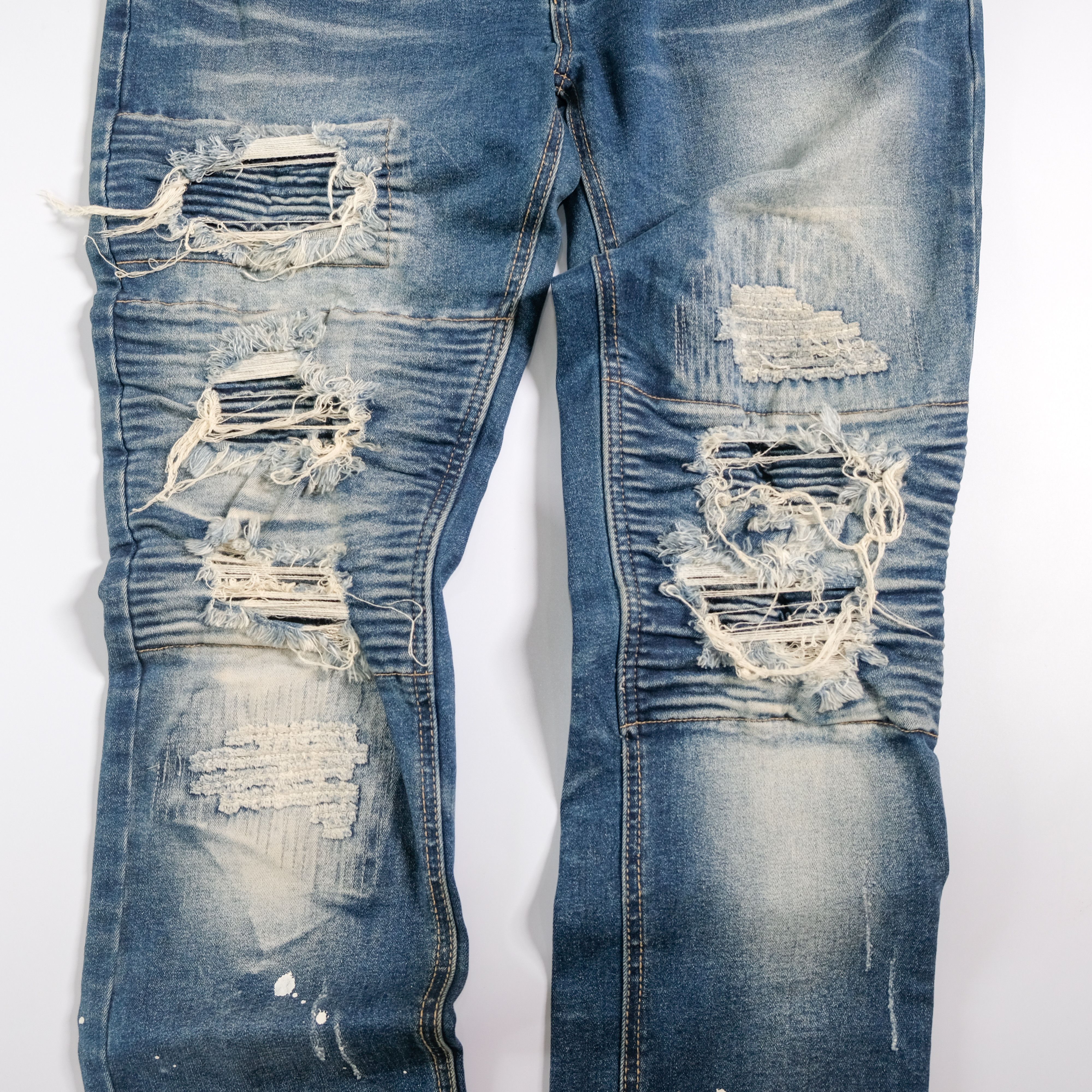 In The Attic In The Attic blue ripped super skinny jeans Size US 31 - 3 Thumbnail