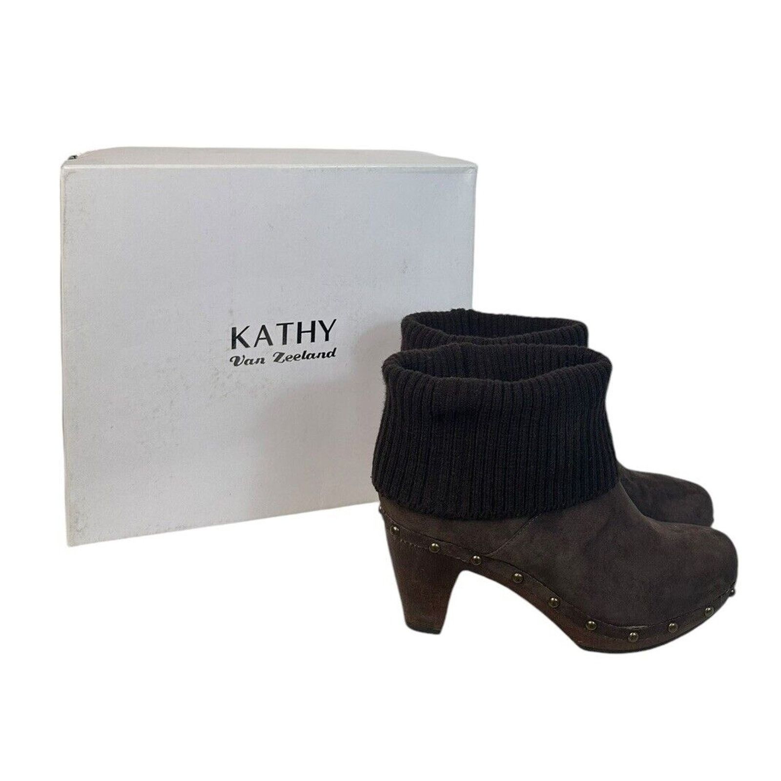 Other Kathy Van Zeeland Brown Sweater Cuff Platform Ankle Boot 7.5 Size US 7.5 / IT 37.5 - 1 Thumbnail