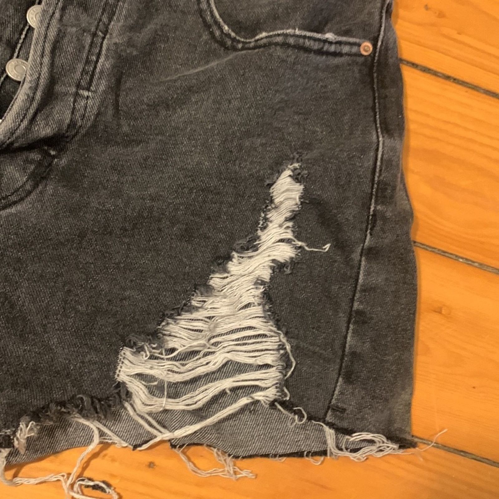 Pacsun Pacsun Y2K Ultra Highrise Vintage Shorts Black Denim Size 27" / US 4 / IT 40 - 4 Thumbnail
