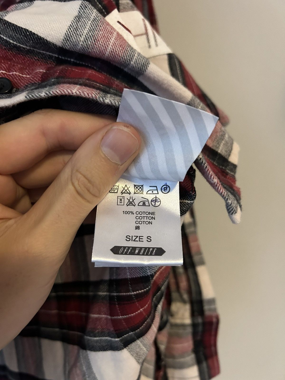 Off-White Flannel Shirt Diagonal Backprint Size US S / EU 44-46 / 1 - 9 Thumbnail