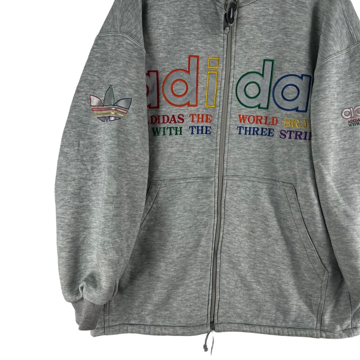 Adidas 🔥VTG ADIDAS HOODIE JACKET BIG LOGO COLOUR BLOCK STREETWEAR Size US M / EU 48-50 / 2 - 3 Thumbnail