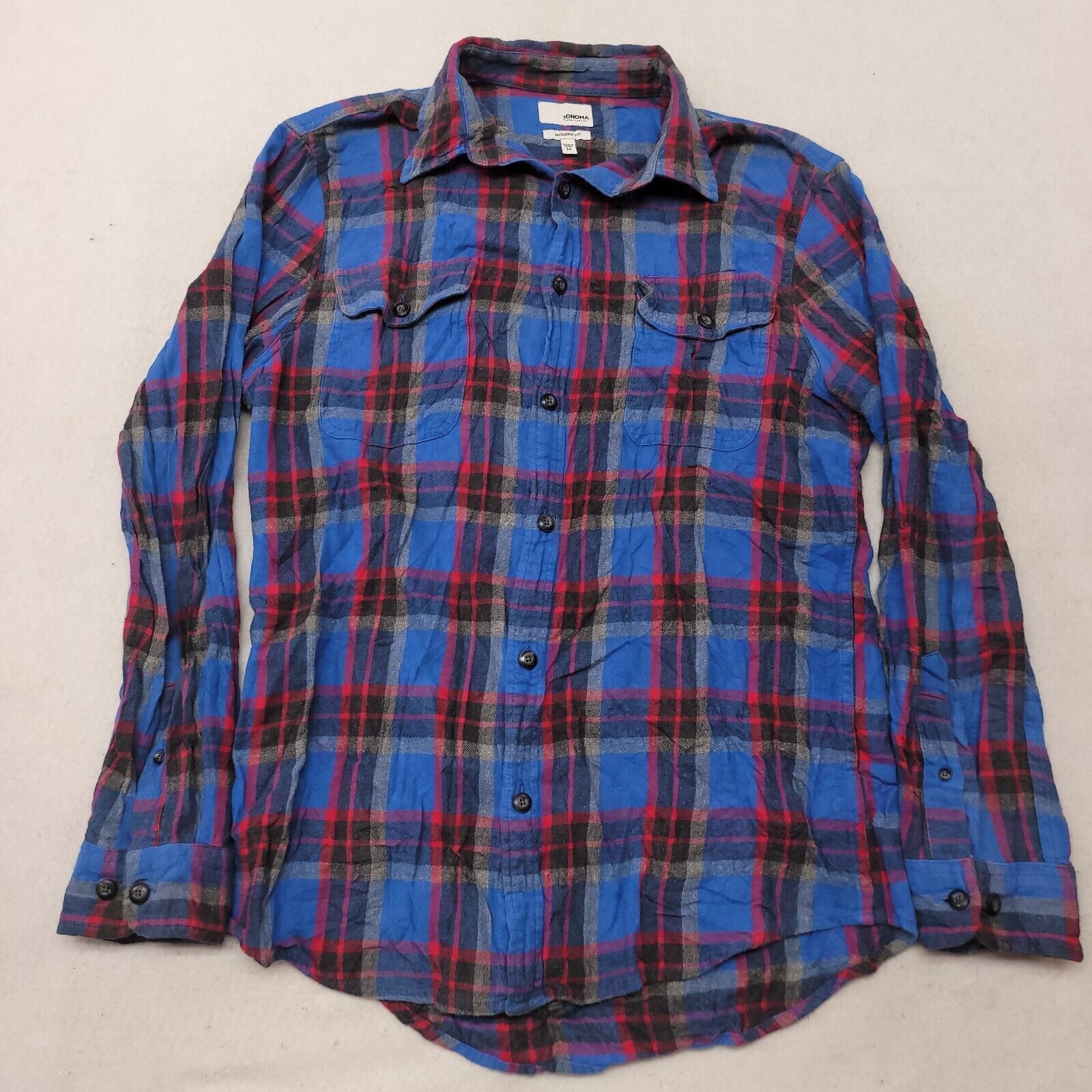 Sonoma Sonoma Tartan Flannel Button Up Shirt Mens Size Medium Blue Size US M / EU 48-50 / 2 - 2 Thumbnail