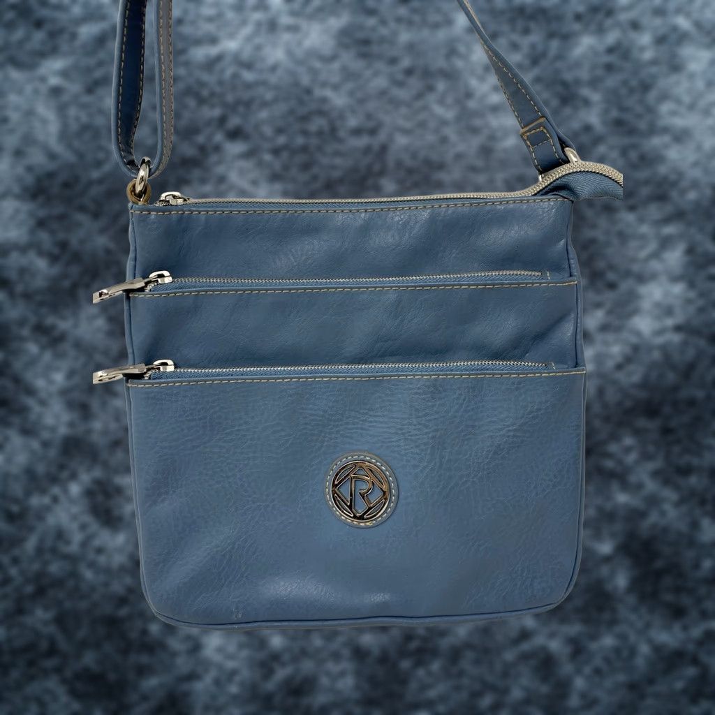 Fossil VINTAGE Relic Y2K Crossbody Handbag Blue Faux Leather Zip Compartments Women Small Crossbody Adjustable Strap"}} Size ONE SIZE - 1 Thumbnail