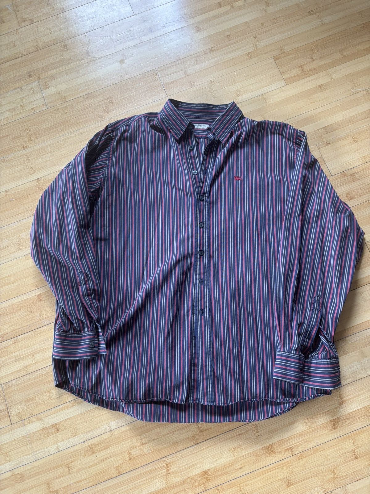 Burberry Oversized summer shirt with pinstripes and chest logo Size US XXL / EU 58 / 5 - 1 Thumbnail