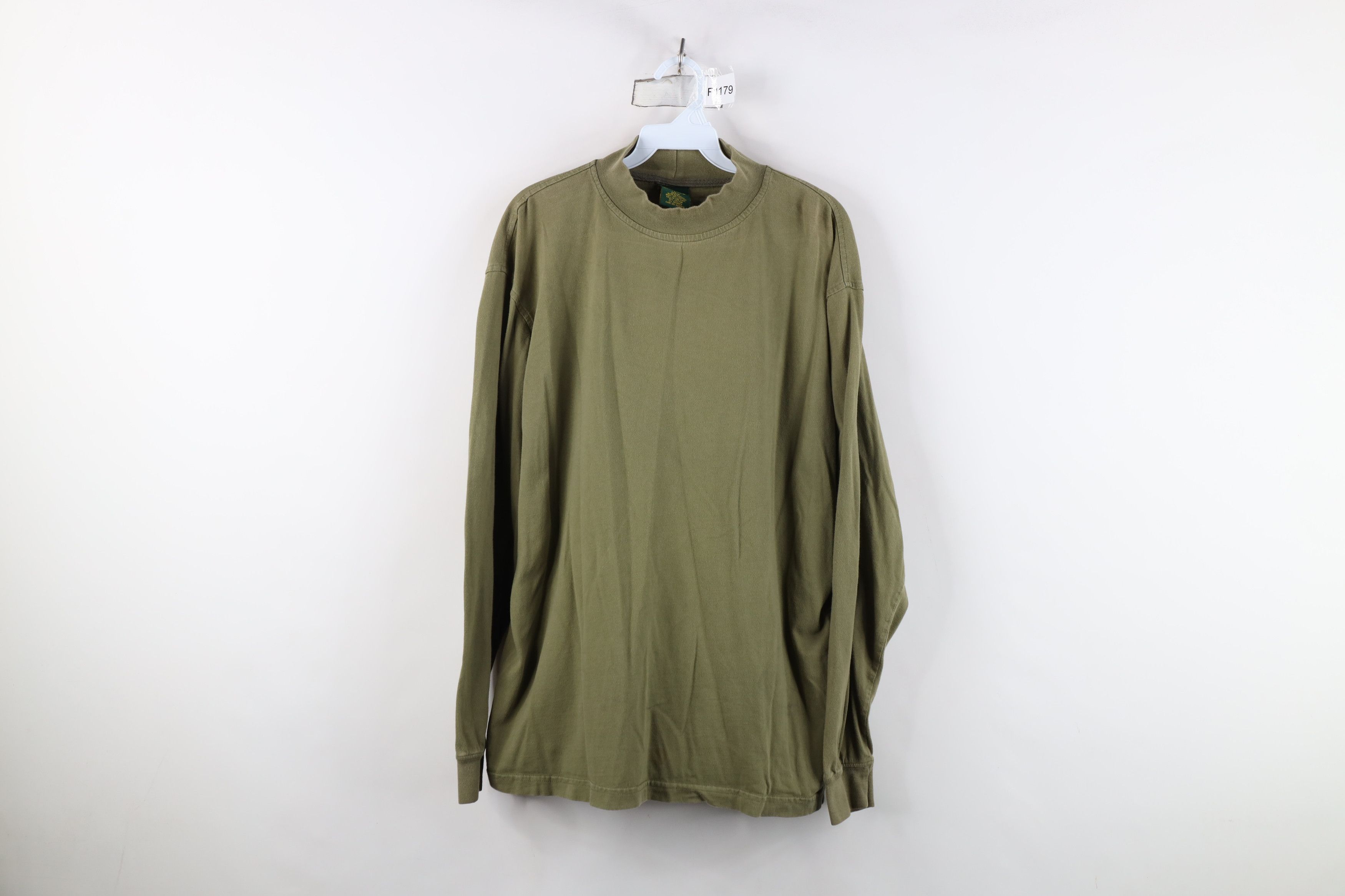 Cabelas Vintage 90s Cabelas Mock Neck Long Sleeve T-Shirt Green Size US L / EU 52-54 / 3 - 1 Thumbnail
