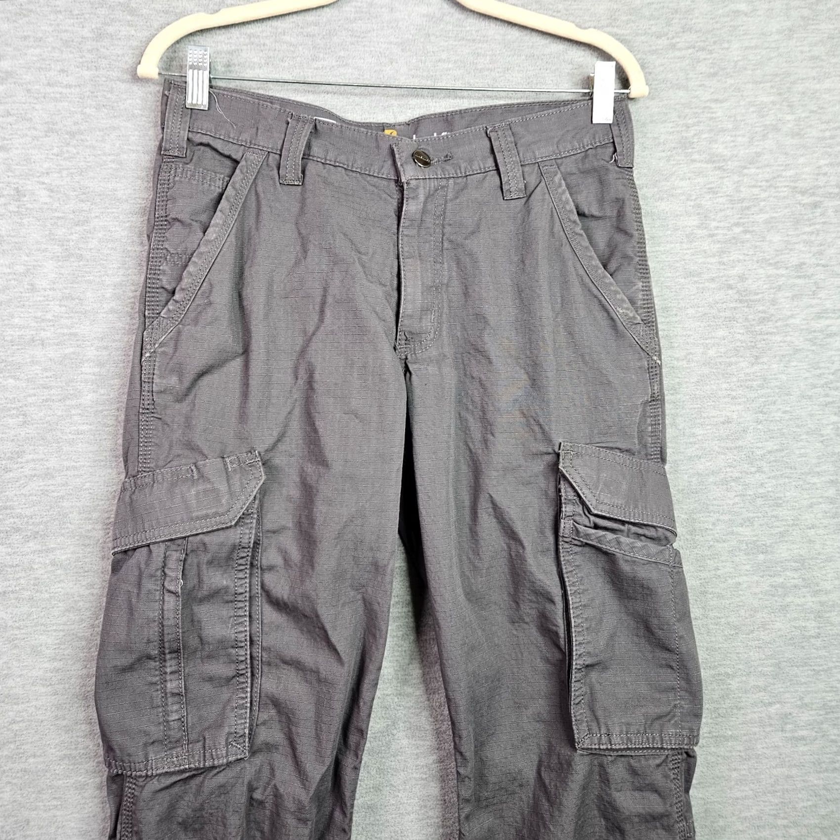 Carhartt VINTAGE Carhartt Force Cargo Pants Mens 30x28 Gray Relaxed Fit Workwear Size US 30 / EU 46 - 3 Thumbnail