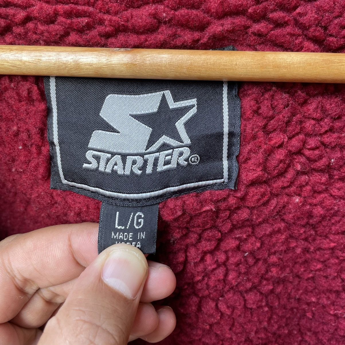 Starter 🔥Vintage Starter Big Spellout Sherpa Inside Bomber Jacket Size US XL / EU 56 / 4 - 13 Thumbnail
