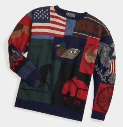 Polo Ralph Lauren × Ralph Lauren 🔥RARE Polo RL Country Patchwork Sweater Size US M / EU 48-50 / 2 - 1 Thumbnail