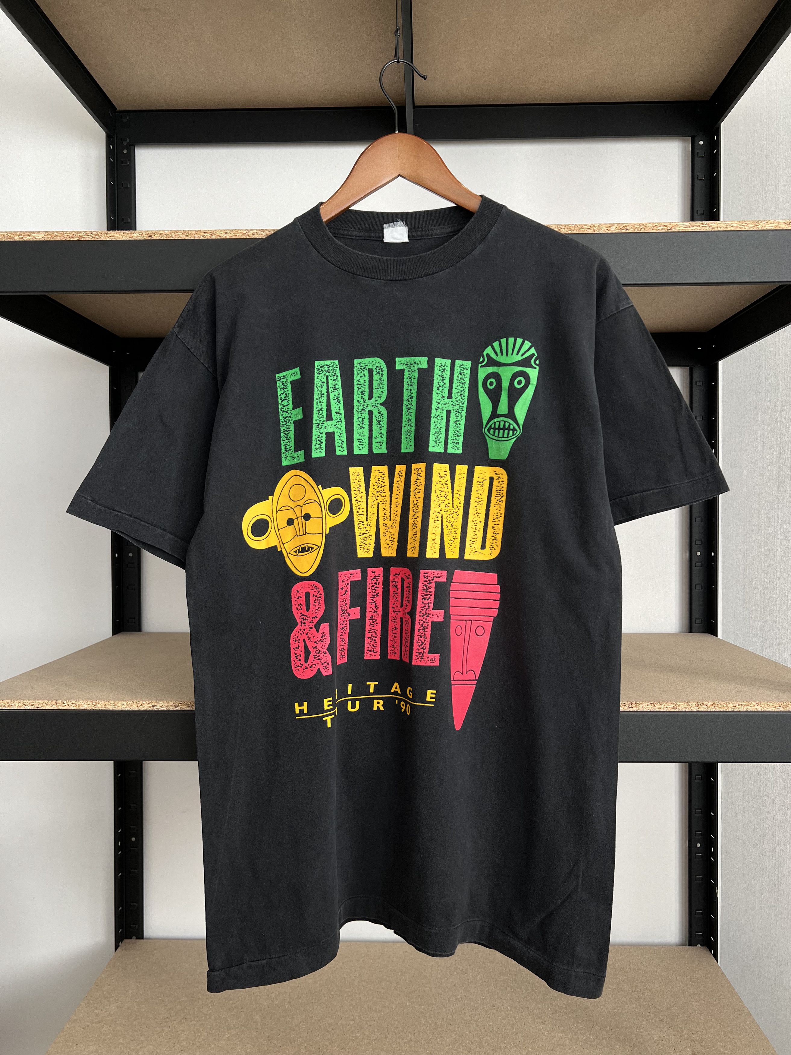 Band Tees × Vintage Vintage 1990 Earth Wind and Fire Heritage Tour