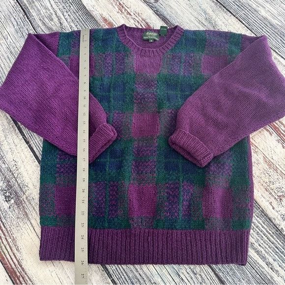 Vintage Vintage Marshall Fields 100% Shetland Wool Purple and Green Size US M / EU 48-50 / 2 - 7 Thumbnail