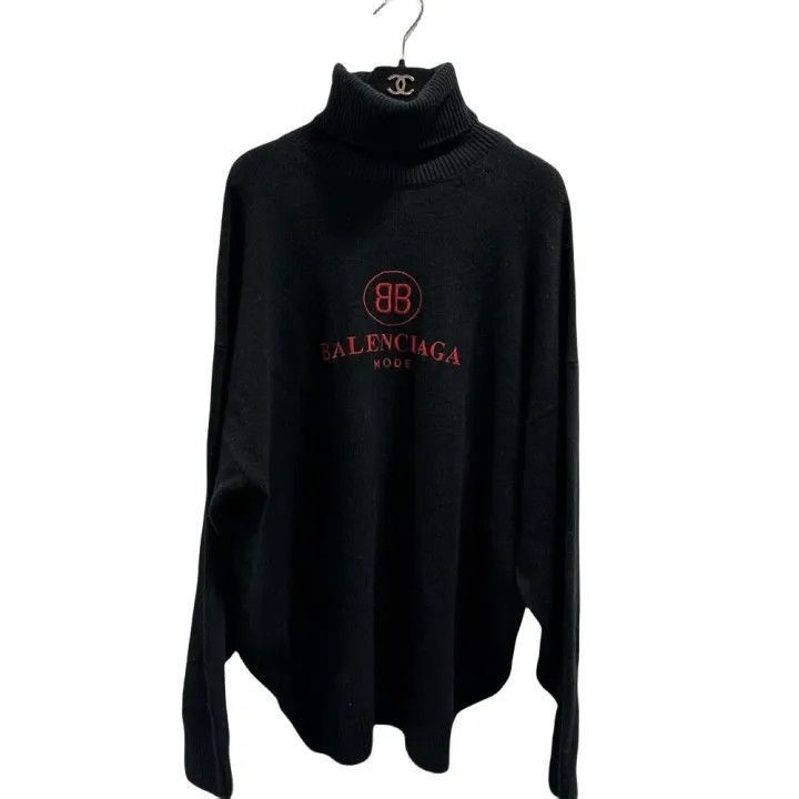 Balenciaga Balenciaga Red Embroidered Turtleneck Sweater 0079-2507 Size M / US 6-8 / IT 42-44 - 1 Thumbnail