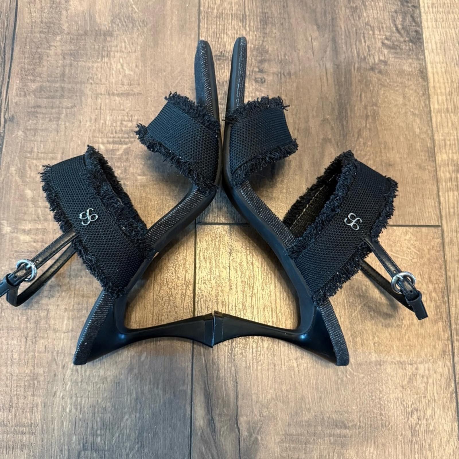 Other Cosy Island Black Denim Square Toe Heels Size US 8.5 / IT 38.5 - 5 Thumbnail