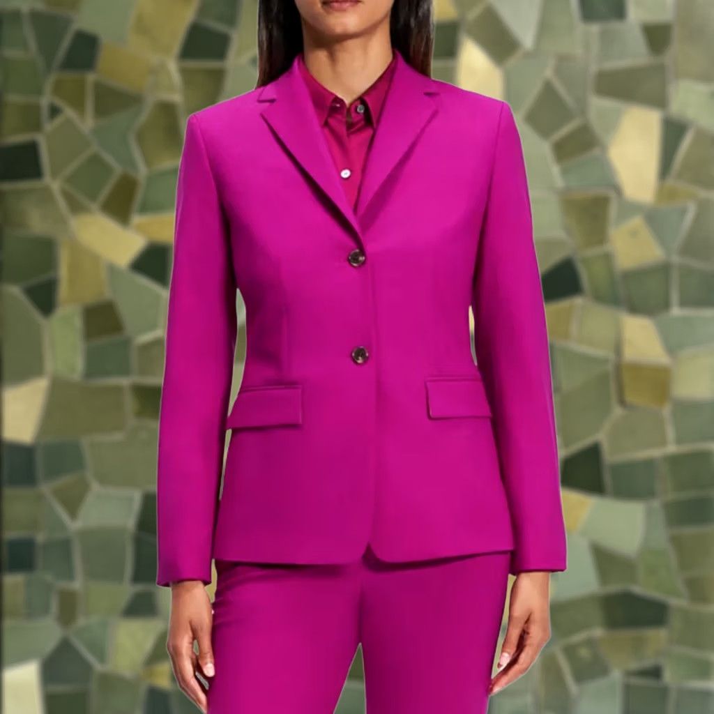 Theory VINTAGE? No. Final: Theory Blazer Women Slim Pink Wool Blend Single Breast Size 4 Solid 475 MSRP Basic Jacket Size S / US 4 / IT 40 - 1 Thumbnail