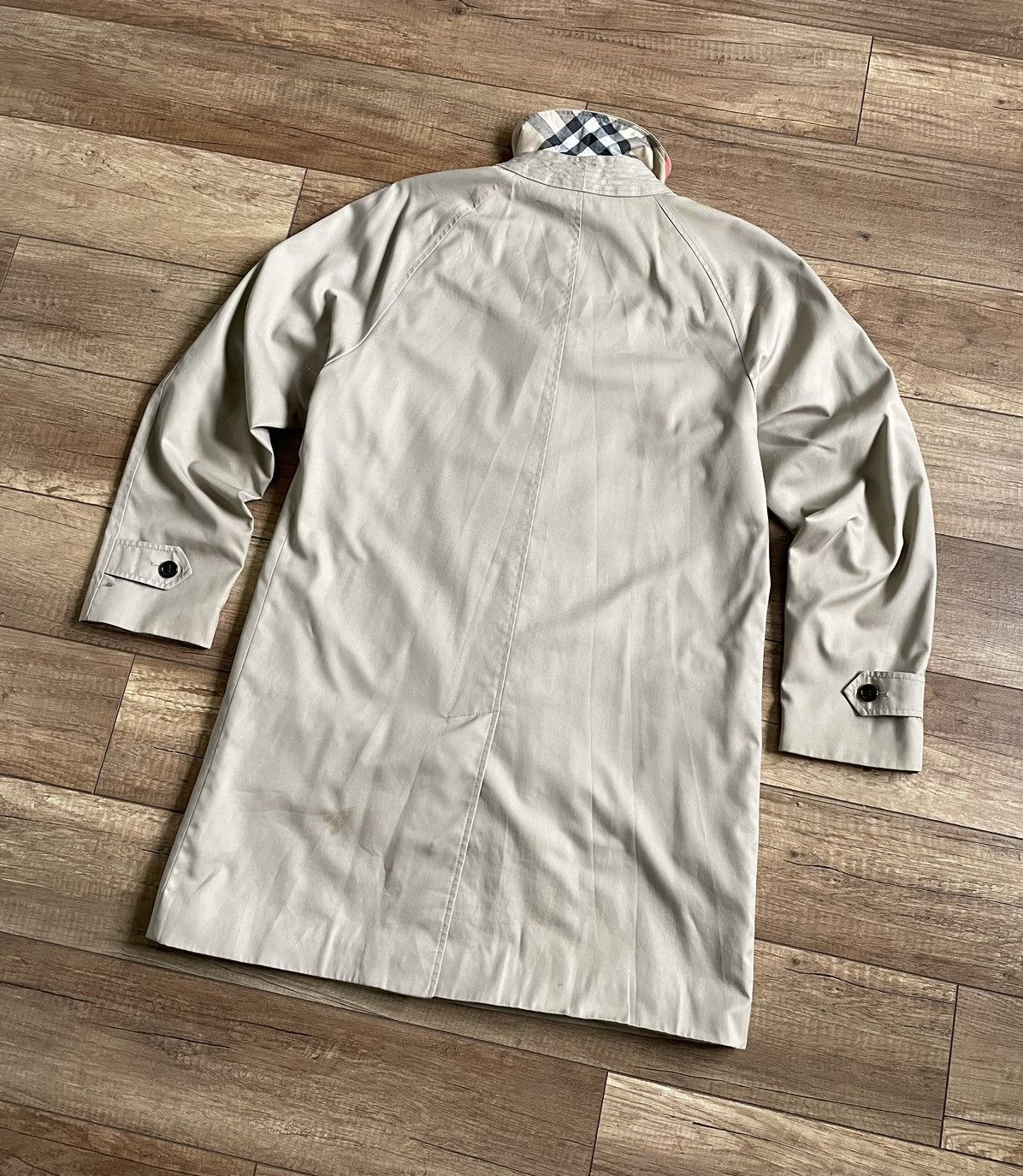 Burberry Burberry Beige Long Nova Check Trench Coat Jacket Size US L / EU 52-54 / 3 - 3 Thumbnail