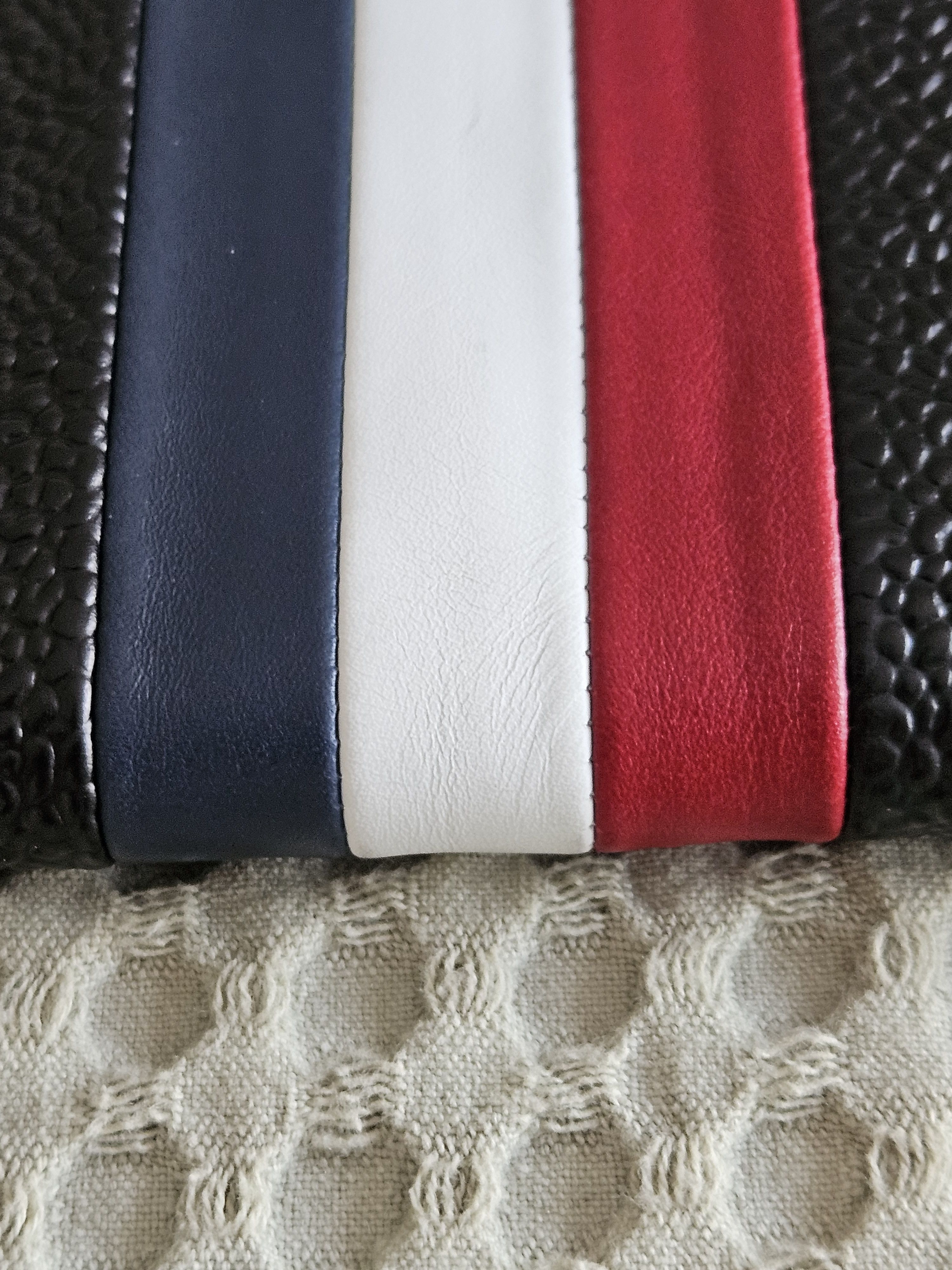 Thom Browne Thom Browne Black Fleece Leather Tricolor XL Pouch Size ONE SIZE - 5 Thumbnail