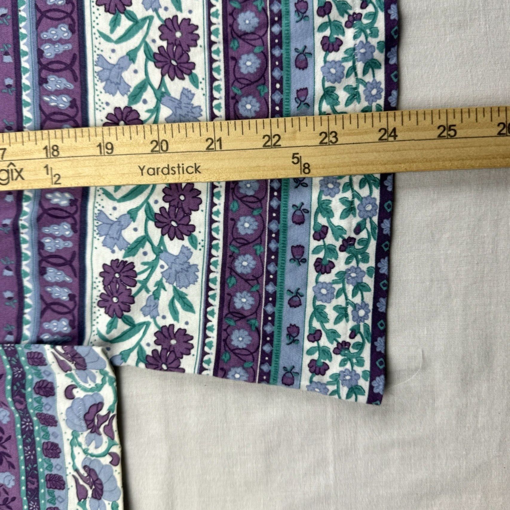 Vintage VINTAGE L.L.Bean Shirt Womens M Purple Floral Striped 90s USA Long Sleeve Top Adult Female Size M / US 6-8 / IT 42-44 - 6 Thumbnail