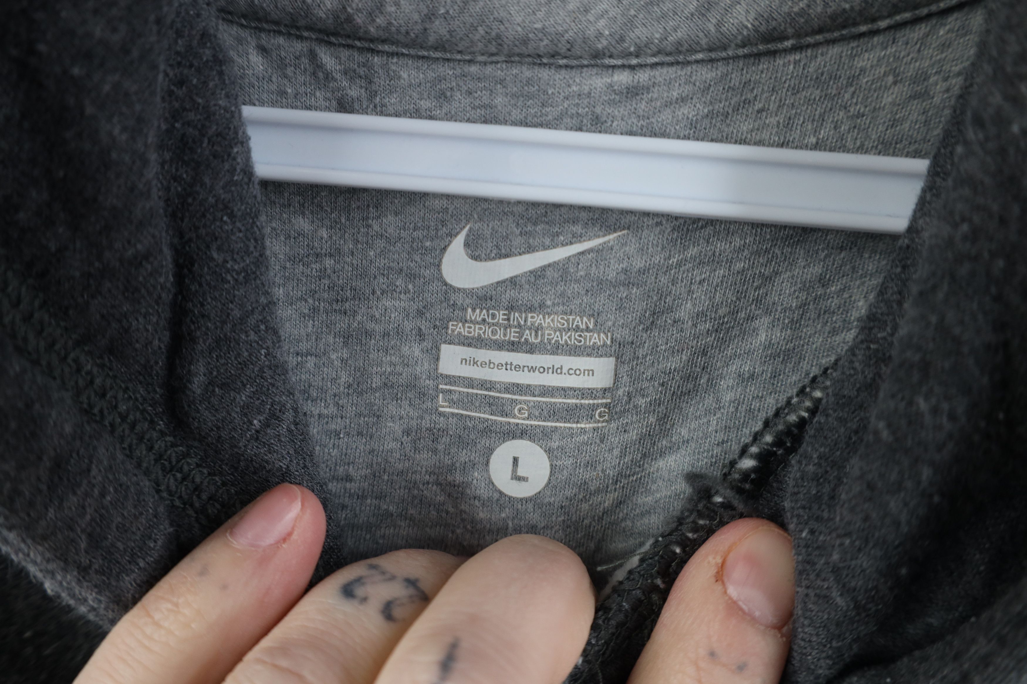 Nike Vintage Y2K Nike Scott Mini Swoosh Hoodie Heather Gray Size US L / EU 52-54 / 3 - 8 Thumbnail