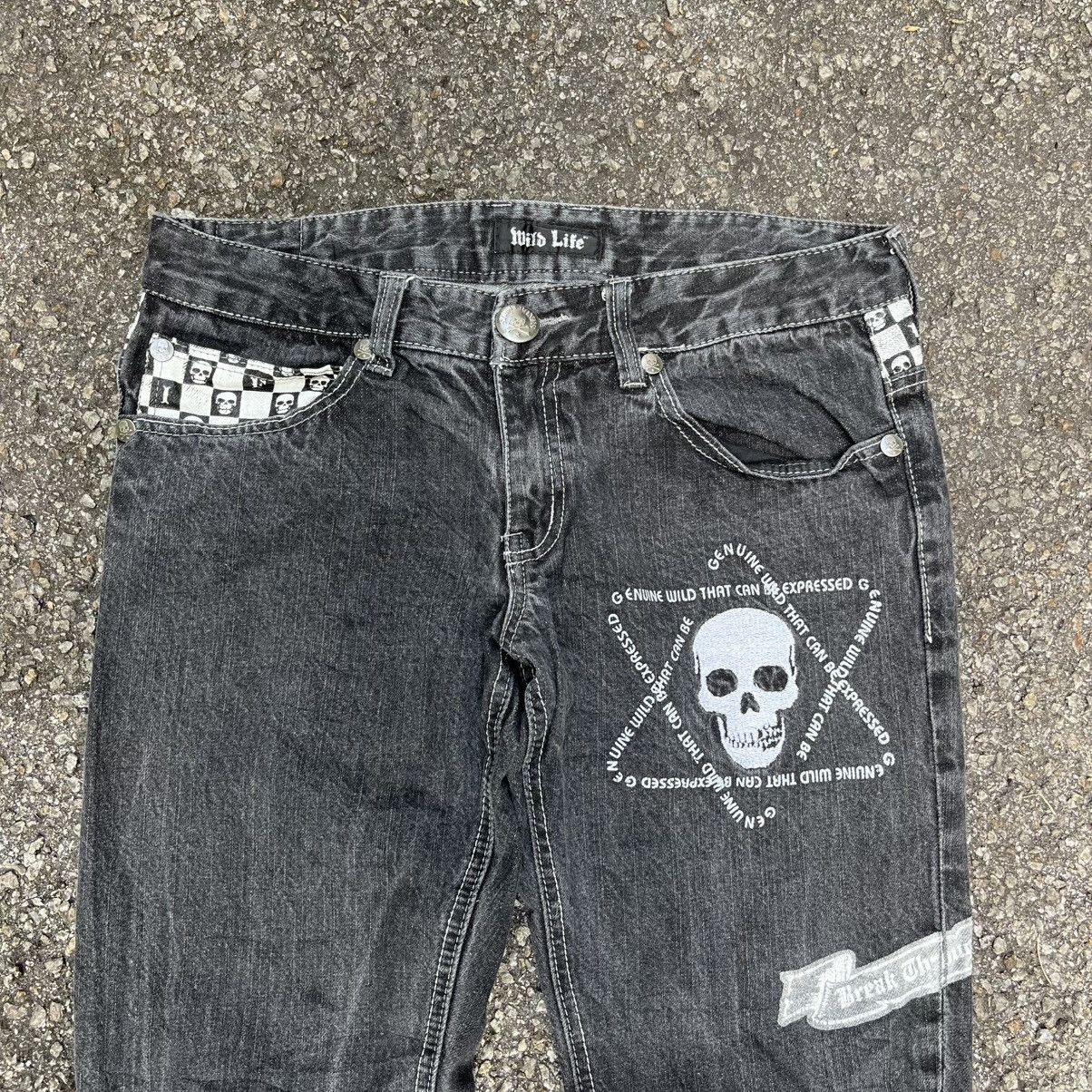 Hysteric Glamour Skulls Wild Life Denim Low Rise Jeans Size US 32 / EU 48 - 3 Thumbnail