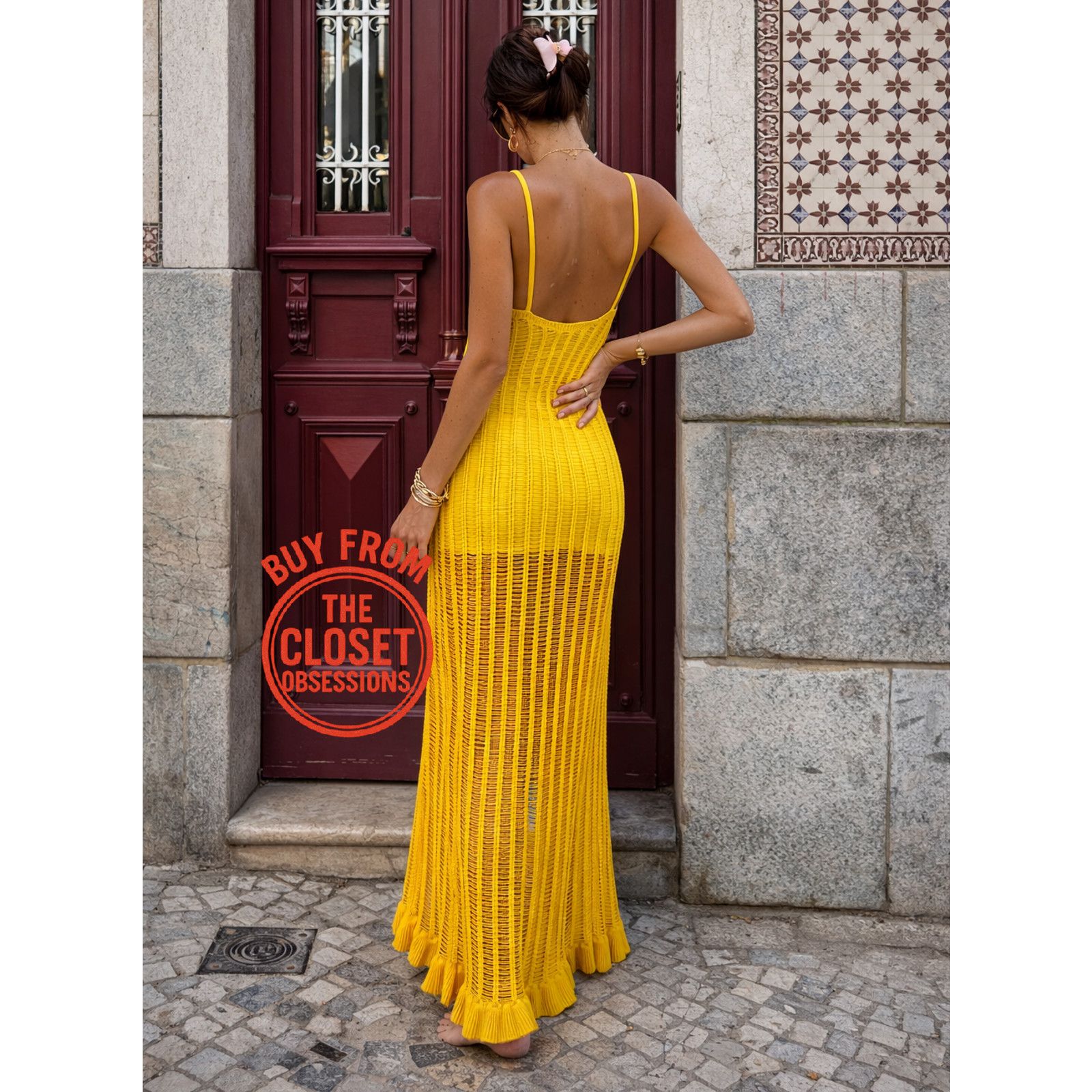 MANGO x Simon Miller Blogger Fave Yellow Knit Maxi Dress NWT