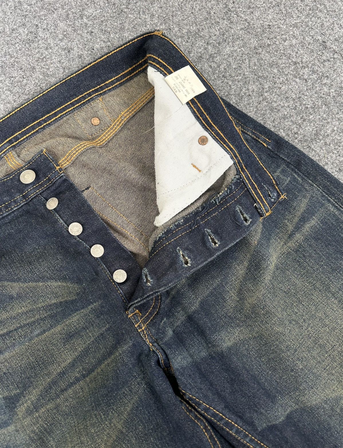 Levi's × Vintage Levi’s- Vintage 501 Buckley Back Indigo Big E Selvedge Jeans Size US 32 / EU 48 - 8 Thumbnail