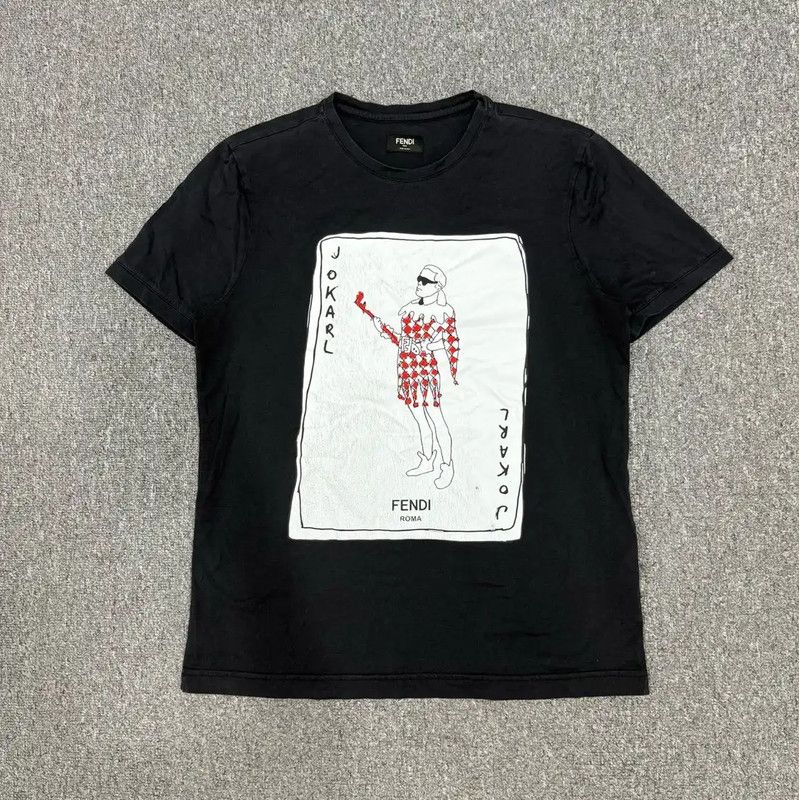Fendi Fendi Men's Black Cotton T-Shirt with Graphic 0089 Size US M / EU 48-50 / 2 - 1 Thumbnail