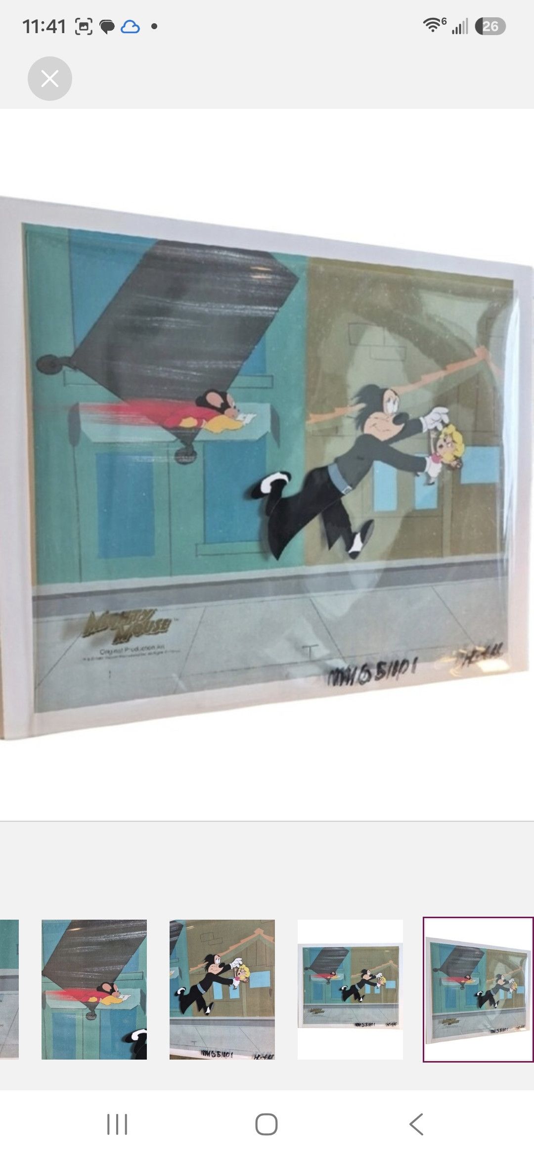 Other Vintage 1981 Mighty Mouse Production Cel Filmation Size ONE SIZE - 6 Thumbnail