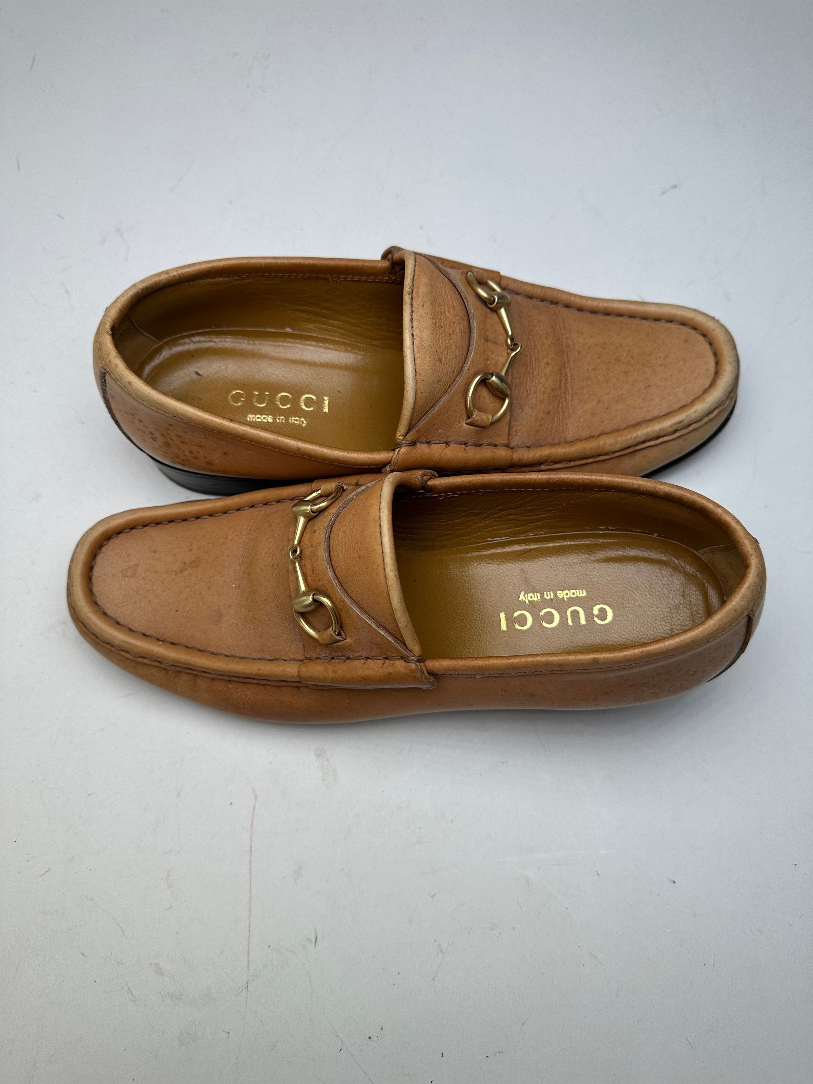 Gucci Vintage Horsebit Leather Loafers Tan EU37,5 Size US 6.5 / IT 36.5 - 1 Thumbnail
