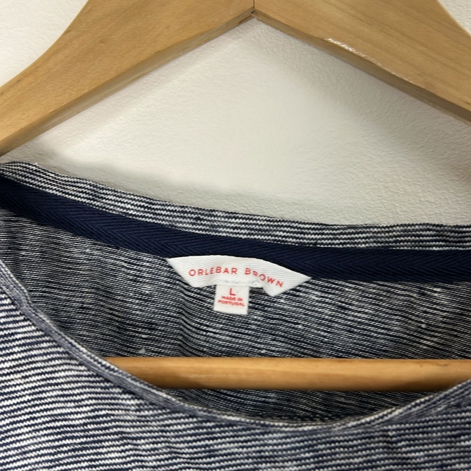 Orlebar Brown Orlebar Brown Striped Blue Linen T-Shirt Size US L / EU 52-54 / 3 - 3 Thumbnail
