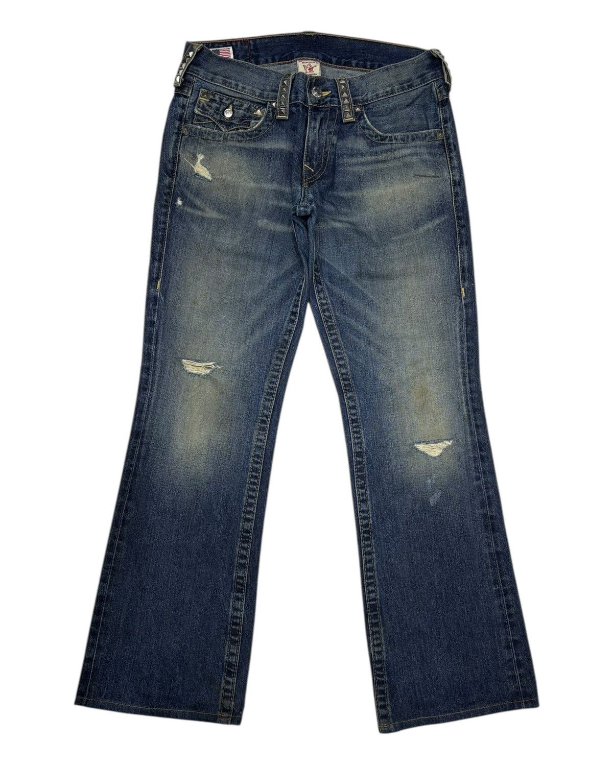 Hysteric Glamour × Le Grande Bleu (L.G.B.) × True Religion TRUE RELIGION METAL STUDDED FLARE JEANS BOOTCUT BILLY Size US 32 / EU 48 - 7 Thumbnail