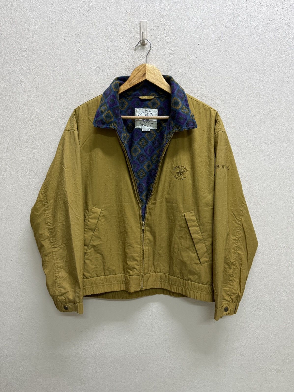 Beverly Hills Polo Club Vintage BHPC mustard yellow patterned fleece lining jacket Size US M / EU 48-50 / 2 - 21 Thumbnail
