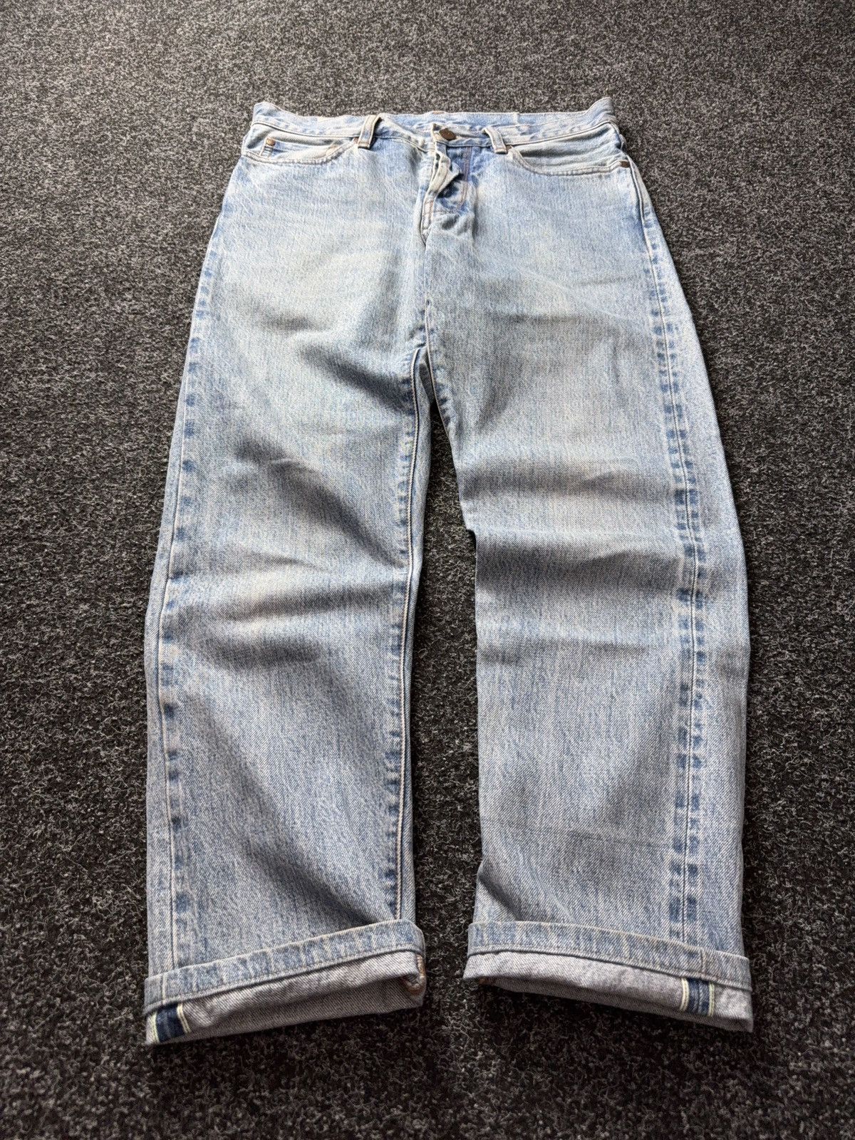 Han Kjobenhavn Han Kjobenhavn Selvedge Jeans Dirty Distressed Light Wash Size US 29 - 1 Thumbnail
