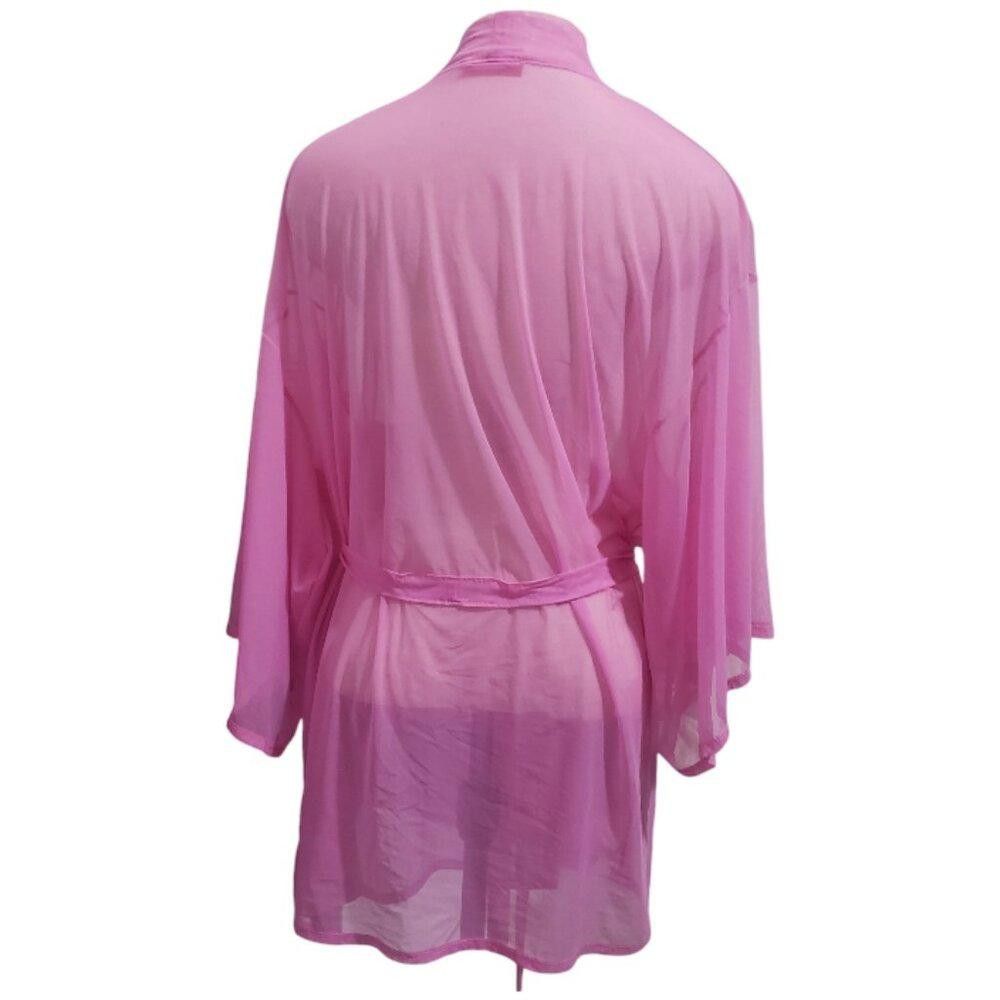 Joseph Abboud CT1842 Josie Sheer Hot Pink Sexy Robe L Size ONE SIZE - 4 Thumbnail
