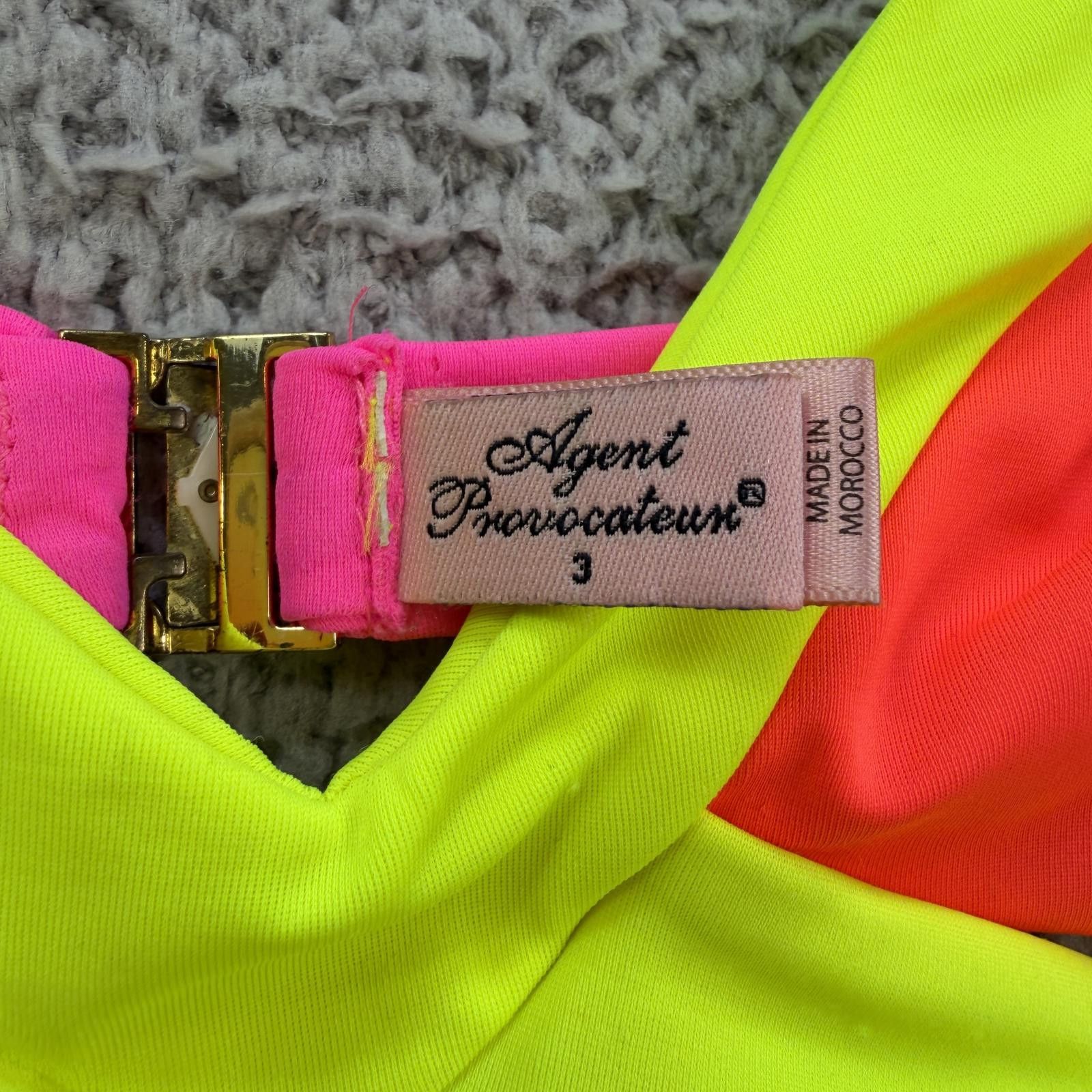 Other Agent Provocateur L’Agent Neon Strappy Bikini Top Swimwear Size ONE SIZE - 4 Thumbnail