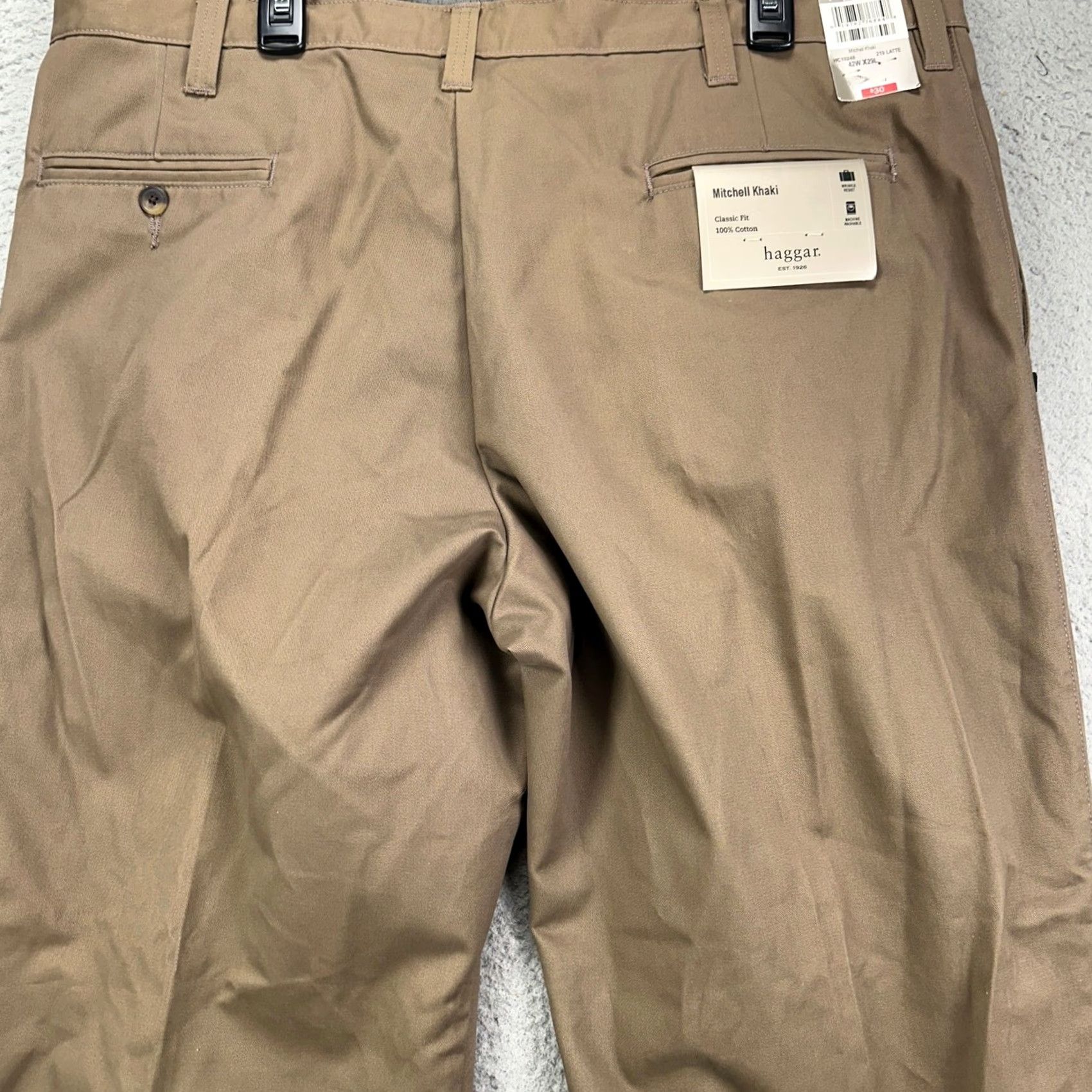 Haggar Haggar Mitchell Khaki Pants 42X29 Brown Classic Fit Pleated Straight Mens Pants 42 Size US 42 / EU 58 - 5 Thumbnail