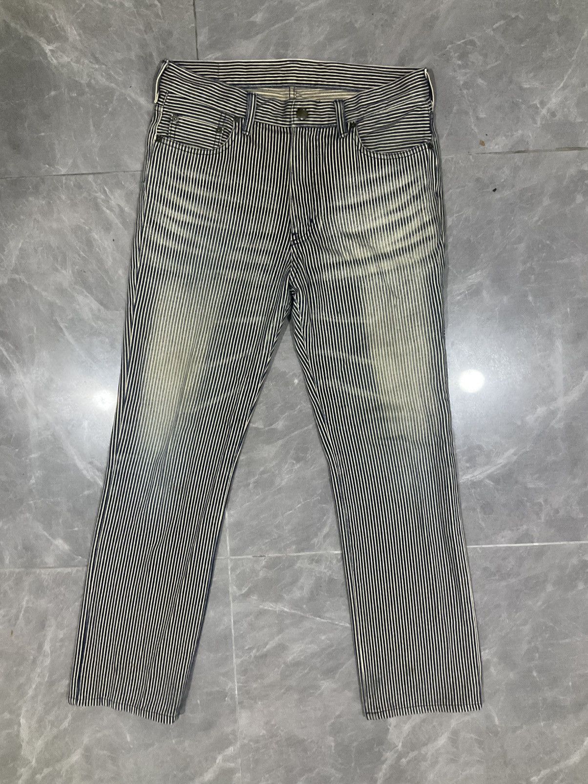 ABAHOUSE × Japanese Brand Vintage Hickory Striped Jeans Size US 31 - 1 Thumbnail