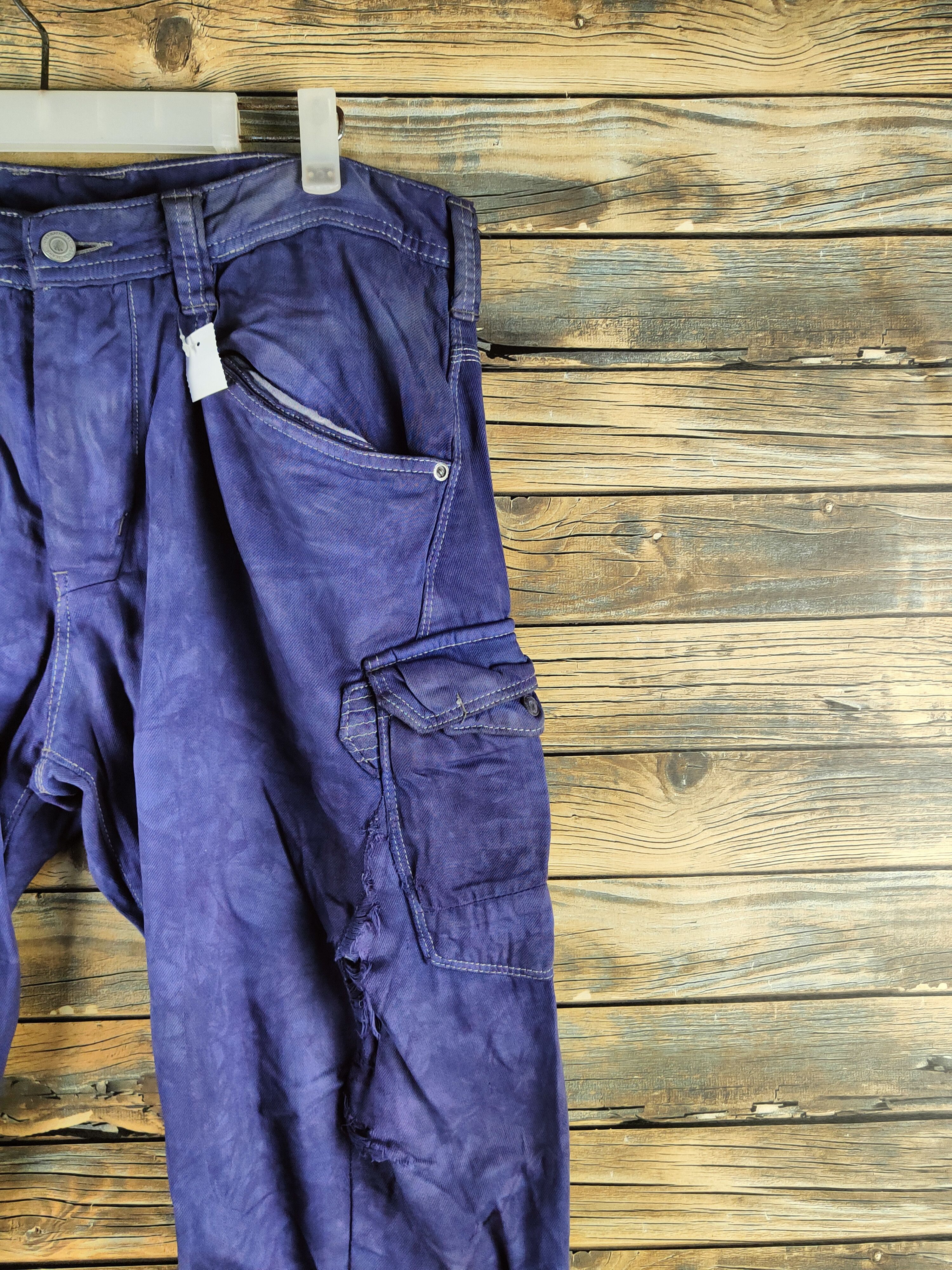 Japanese Brand DL Evenriver Purple Multipocket Cargo Pants #46-624 Size US 34 / EU 50 - 6 Thumbnail
