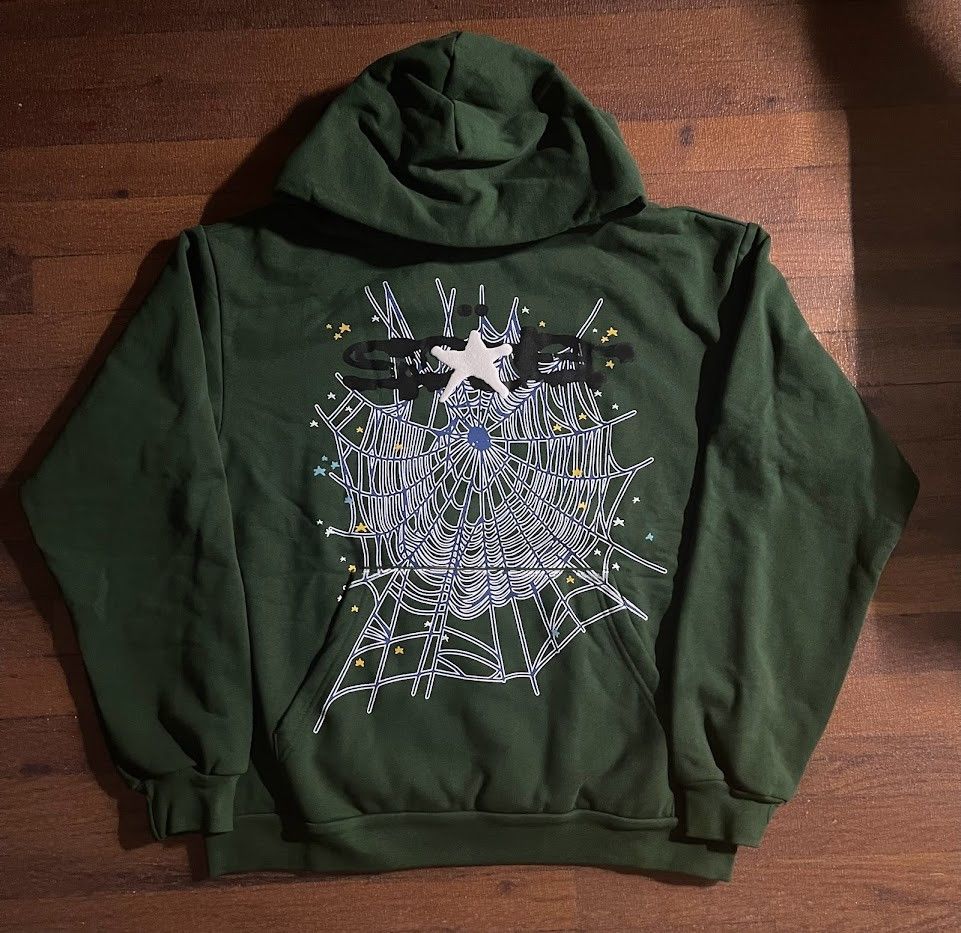 image of Spider Worldwide x Young Thug Sp5Der Web Hoodie Green Size Xl, Men's