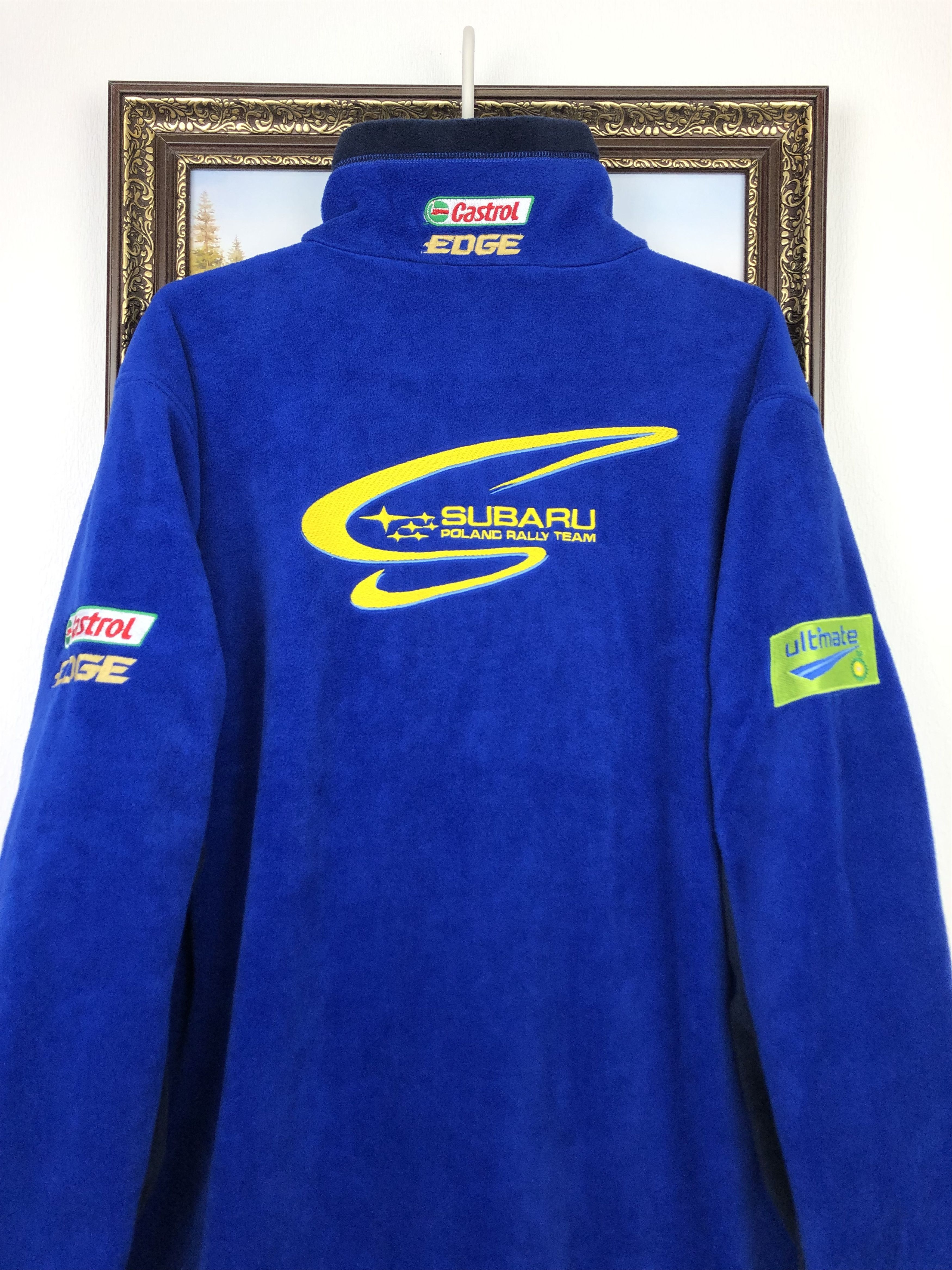 Vintage Vintage Subaru Team Racing Fleece Jacket Blue Mens Track Top Size US XL / EU 56 / 4 - 11 Thumbnail